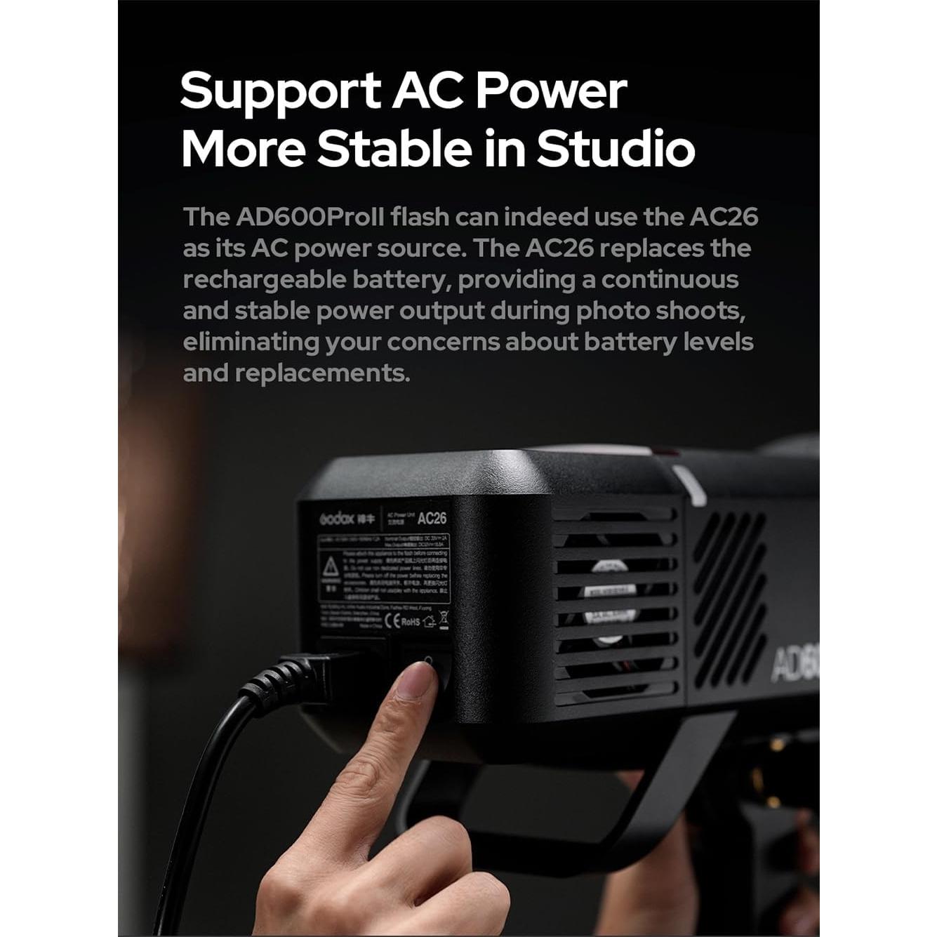 Godox AD600 Pro II Monolight 600Ws con Softbox 32x32