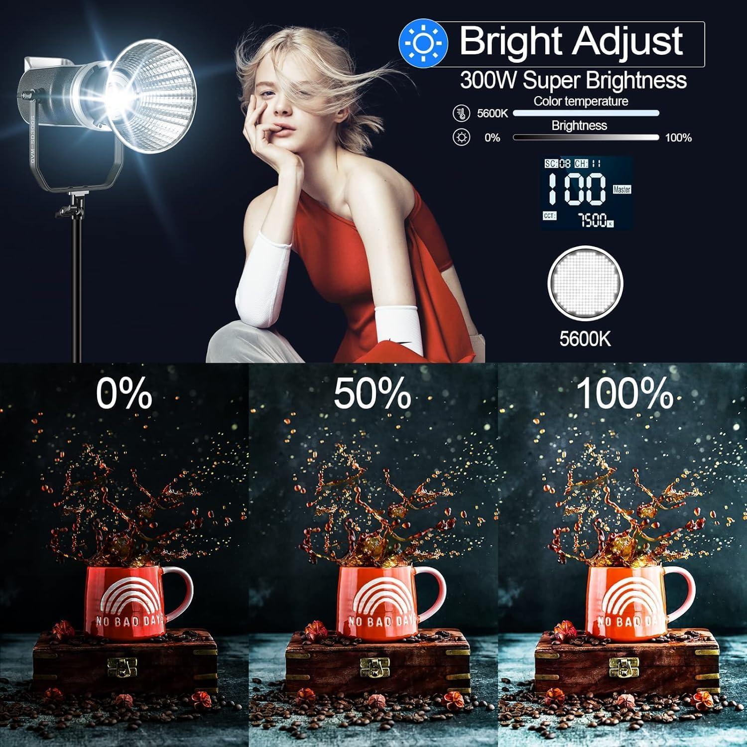 GVM Luz de Video LED 300W con Softbox y Control DMX/APP