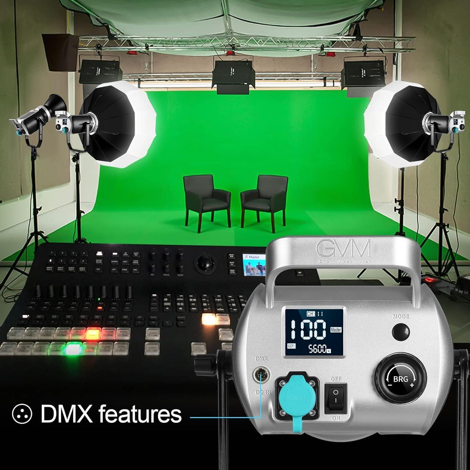 GVM Luz de Video LED 300W con Softbox y Control DMX/APP