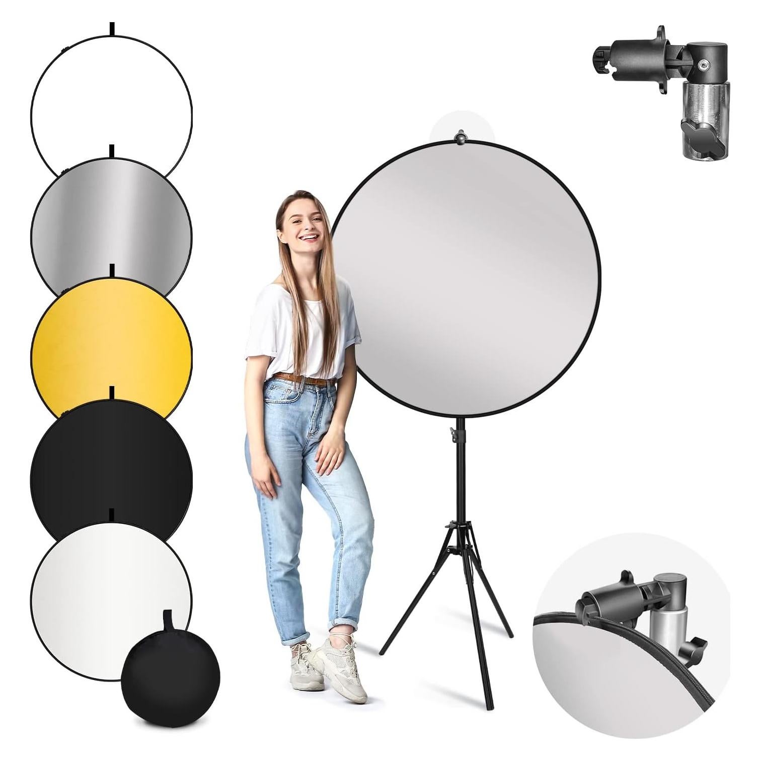 Reflector Plegable 5-en-1 LimoStudio 32" con Soporte y Clip