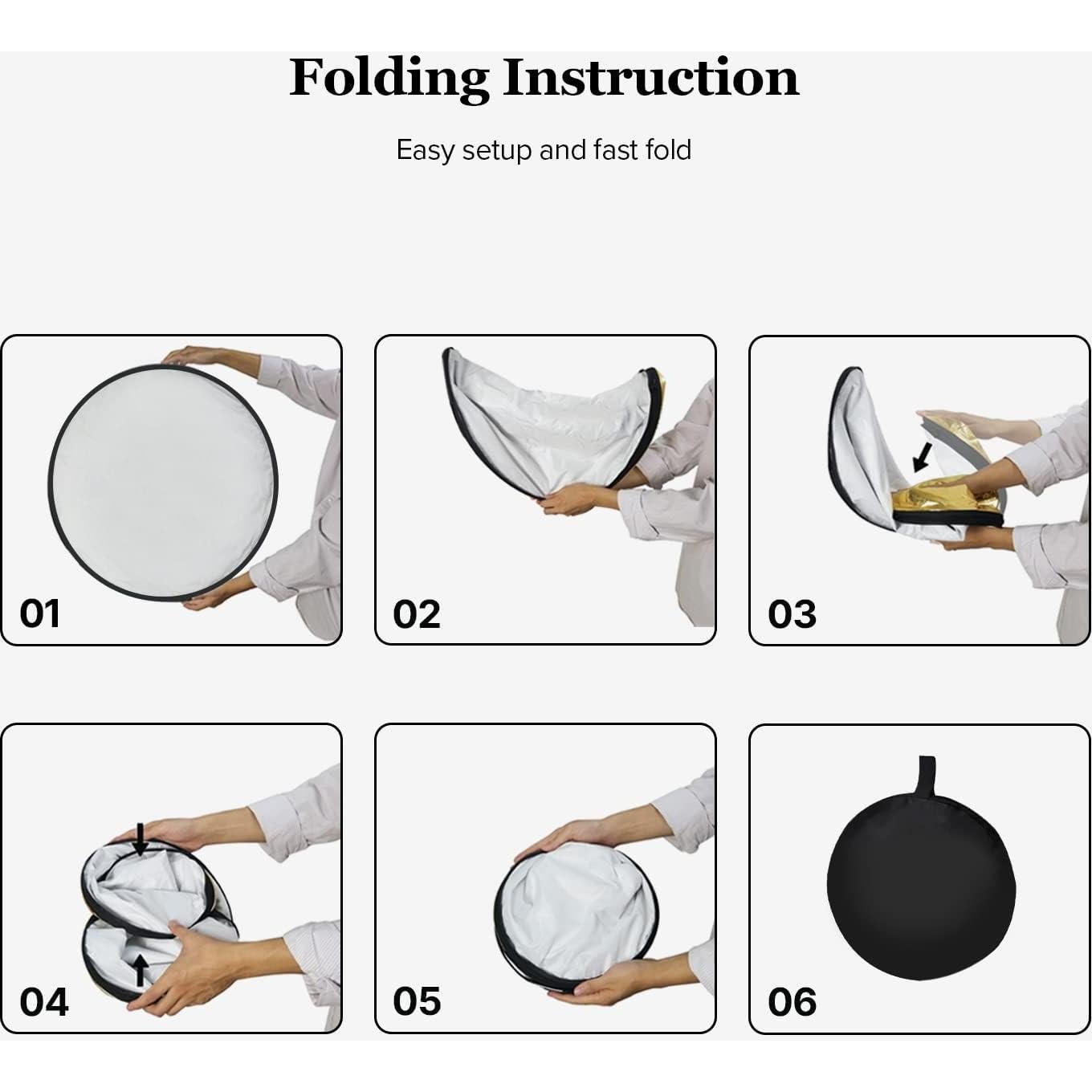 Reflector Plegable 5-en-1 LimoStudio 32" con Soporte y Clip