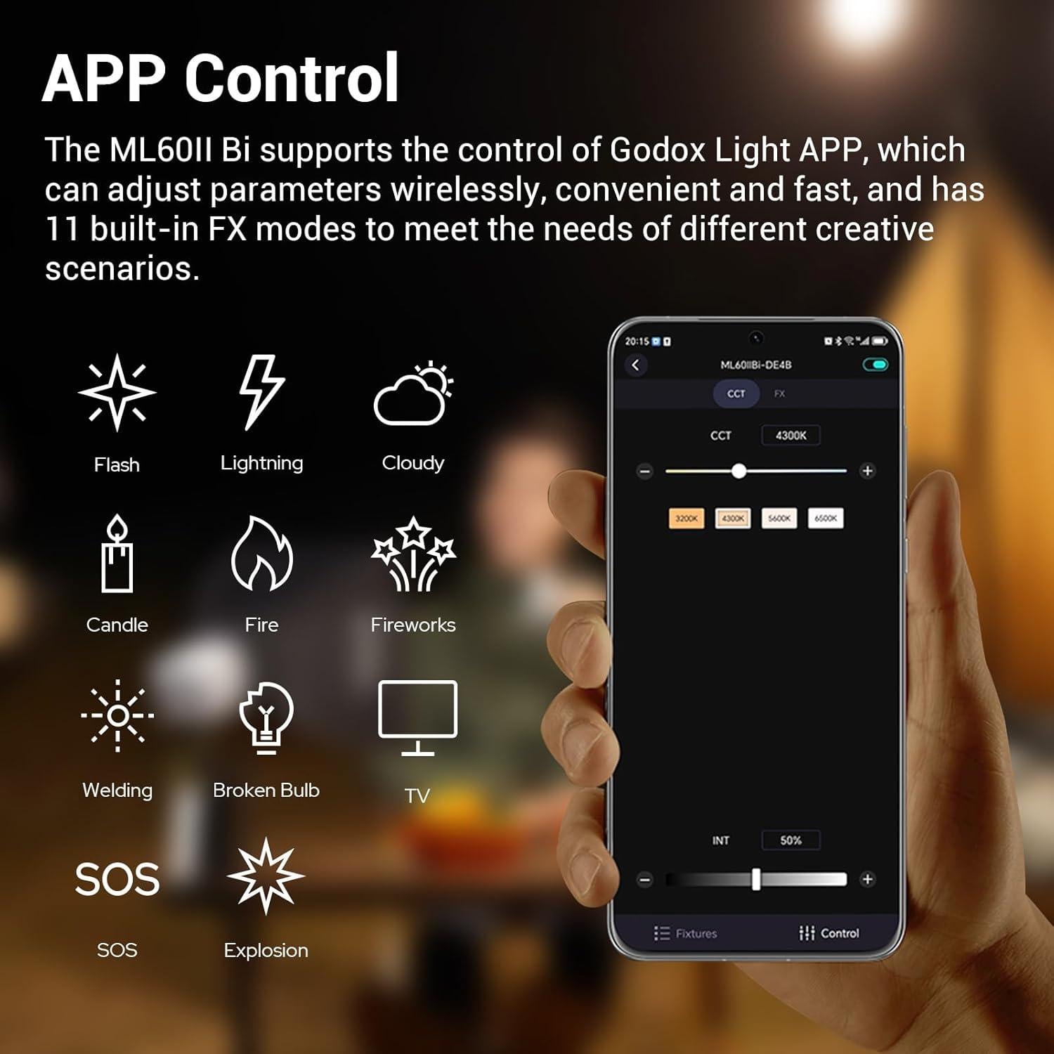 Godox ML60II Bi Luz LED 70W Bi-Color 2800K-6500K CRI 96+