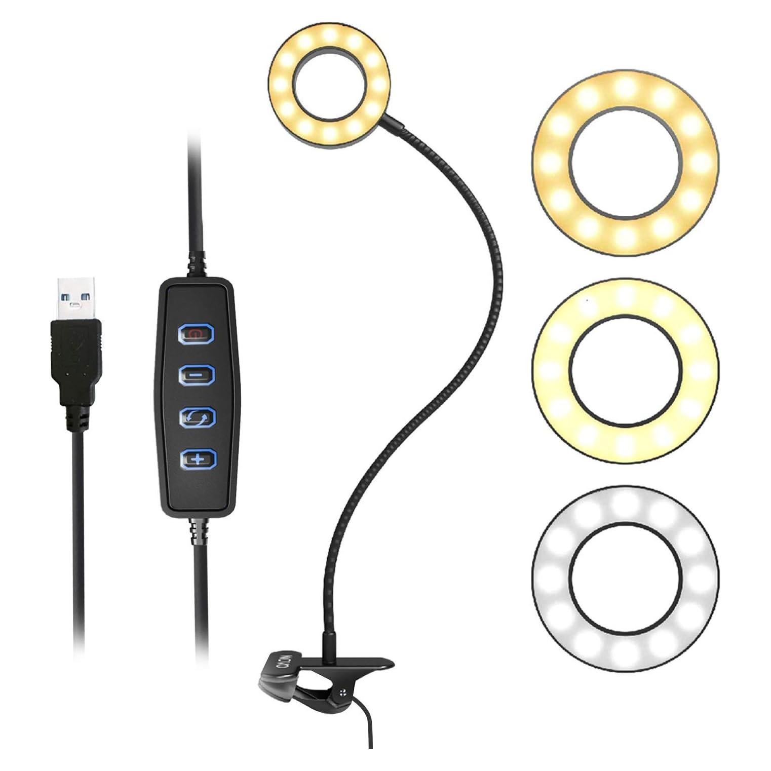 Luz de Anillo Selfie Movo VGC-1 Flexible USB 3 Modos 10 Niveles