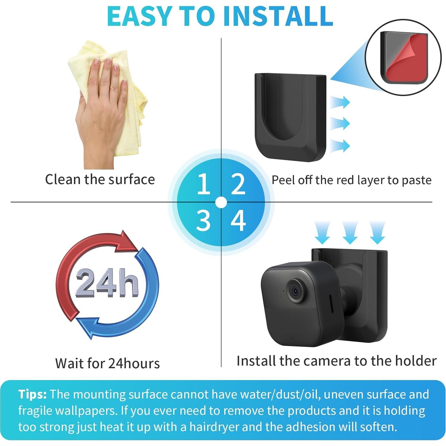 Soporte de Pared Kidjoyo para Cámara Blink Sin Taladro 3Pack