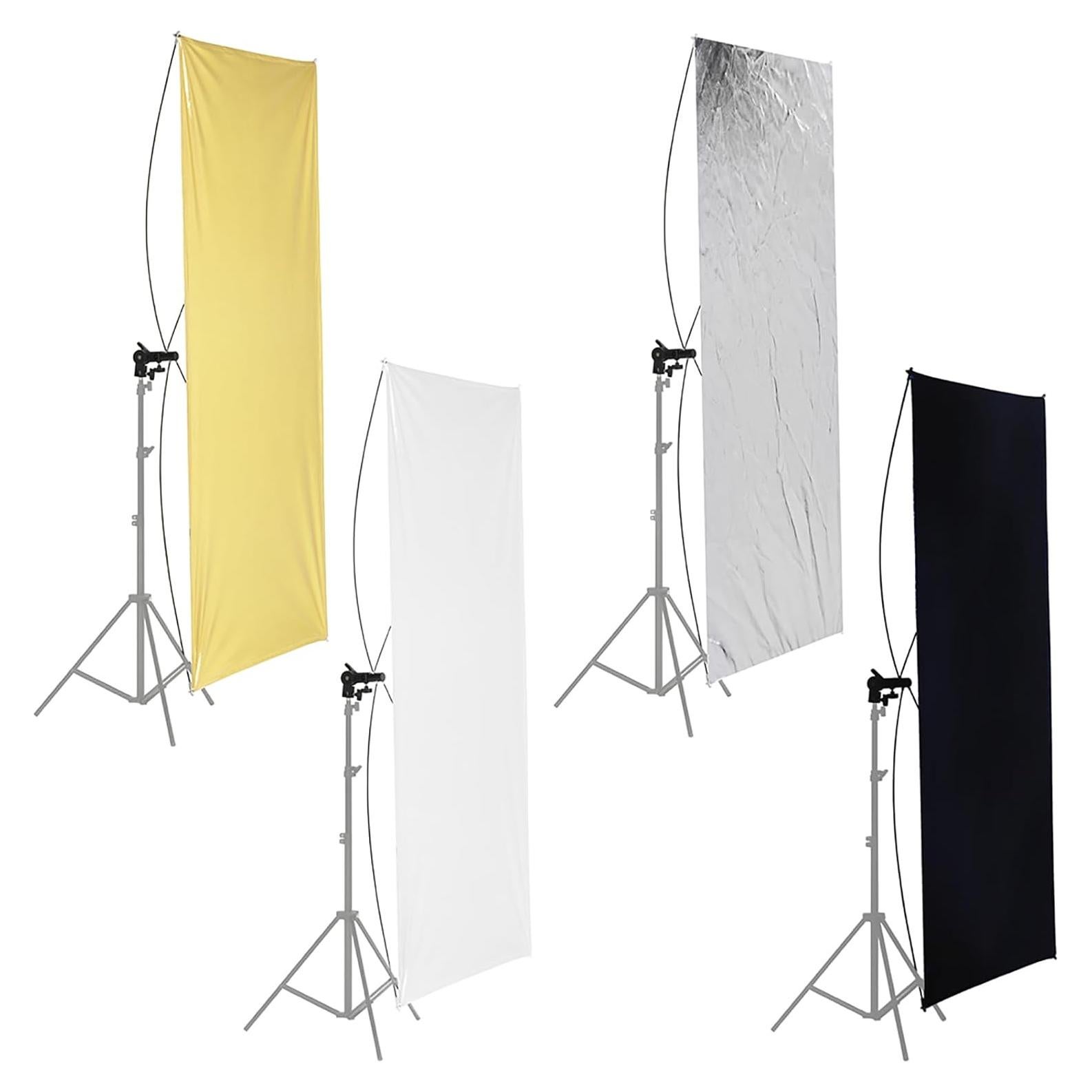 Panel Reflector Neewer 90x180cm Reversible Dorado/Plateado y Negro/Blanco