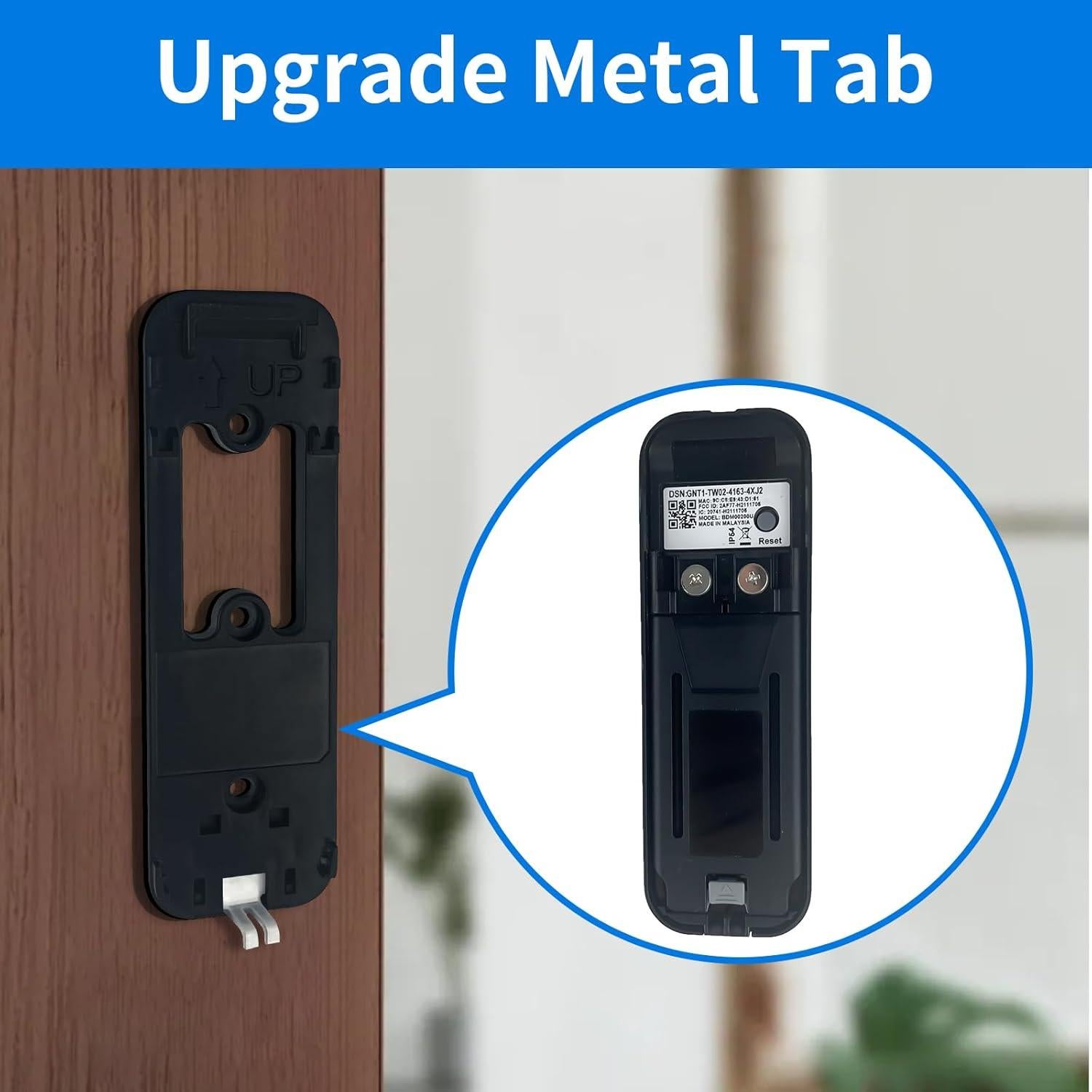 Placa de respaldo para timbre Blink Lolitech 3 agujeros negra