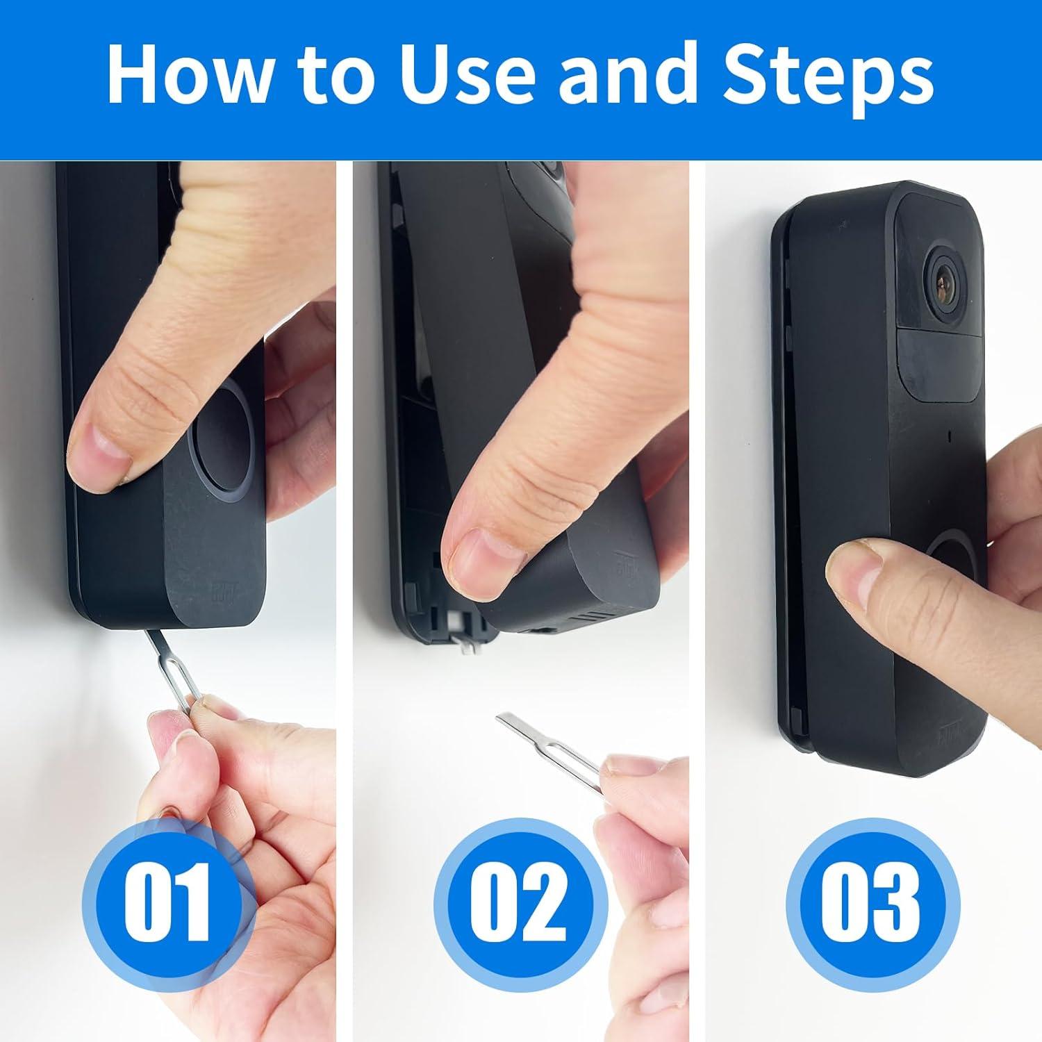 Placa de respaldo para timbre Blink Lolitech 3 agujeros negra