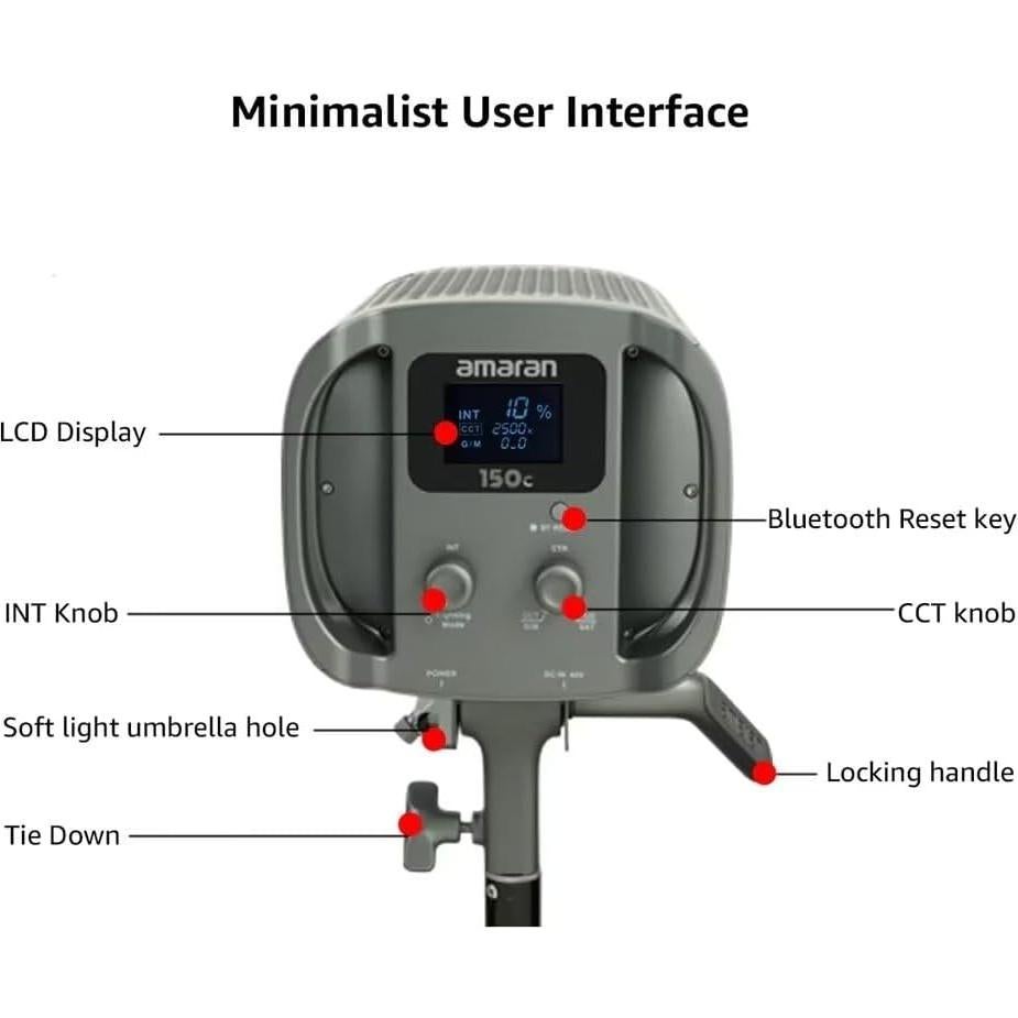 Amaran 300c RGB COB Video Light Bowen Mount,300w Photography Lighting Kit,App Control,2,500K to 7,500K Led Studio Light for Live Streaming,Video Recording,Content Creation,Tiktok (White)