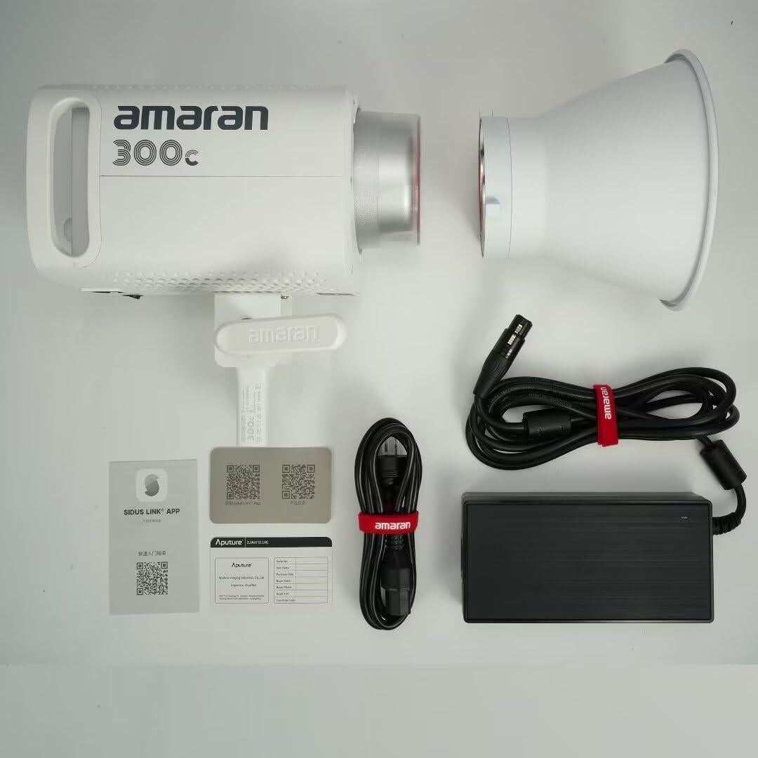 Amaran 300c RGB COB Video Light Bowen Mount,300w Photography Lighting Kit,App Control,2,500K to 7,500K Led Studio Light for Live Streaming,Video Recording,Content Creation,Tiktok (White)