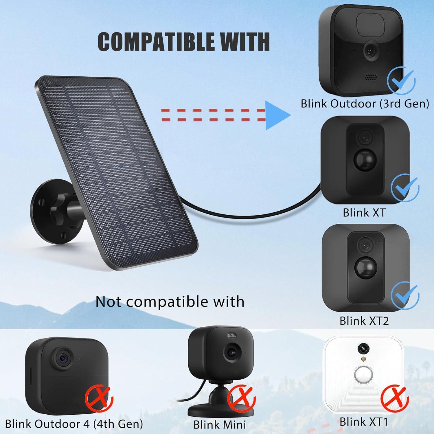 Panel Solar BGJOY para Cámara Blink Outdoor 3ra Gen, IP65