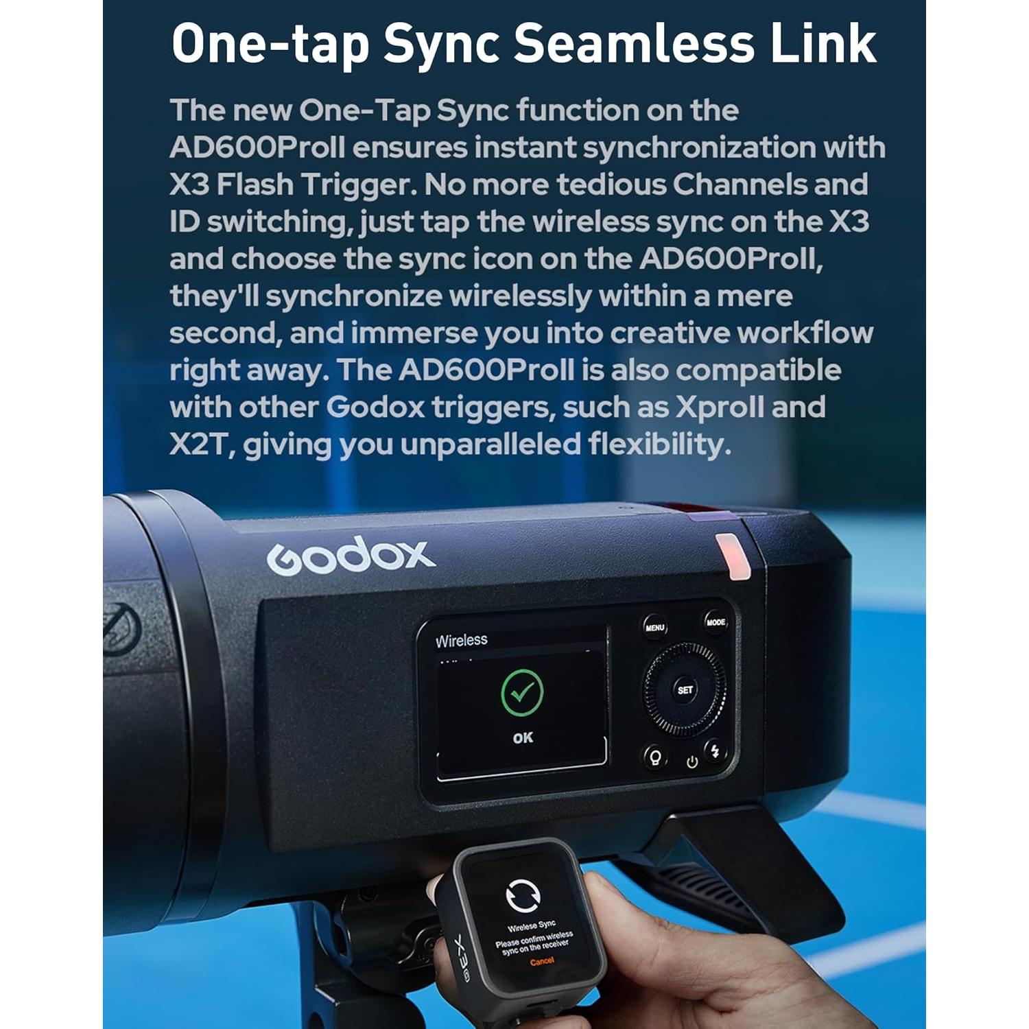 Godox AD600 Pro II Flash Estroboscópico 600Ws Bi-Color 40W