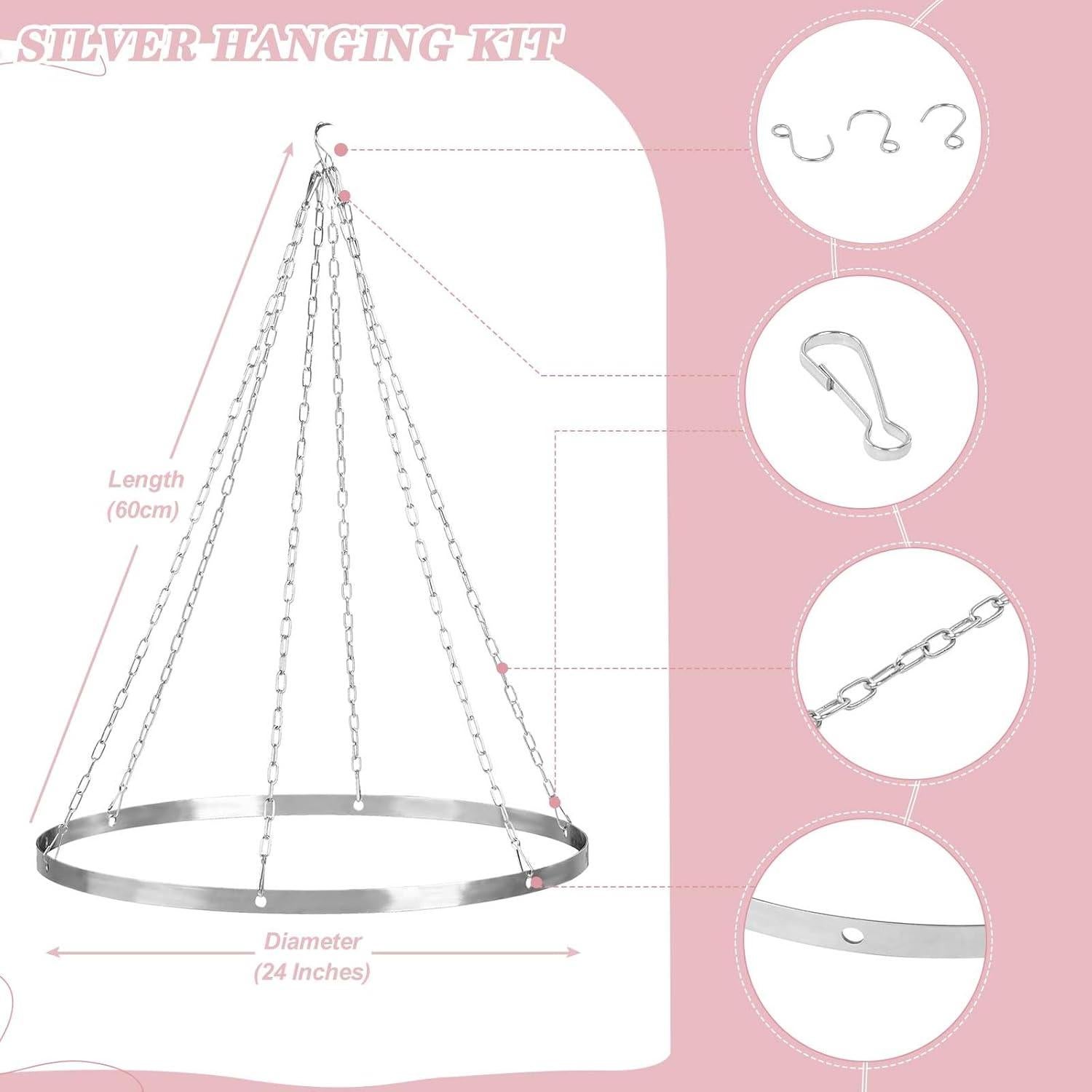 Kit de Colgantes de Cortinas de Techo PakiInno 60.96 cm Plateado