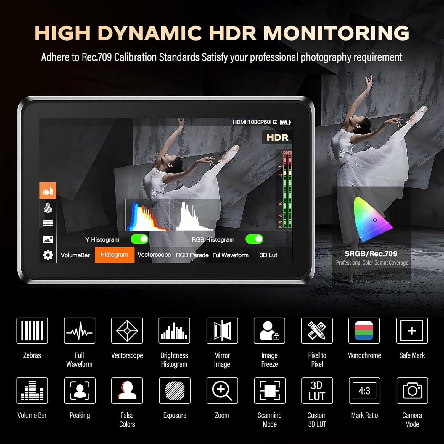 Monitor de Campo Viltrox DC-X2 6" FHD 2000 Nits Táctil