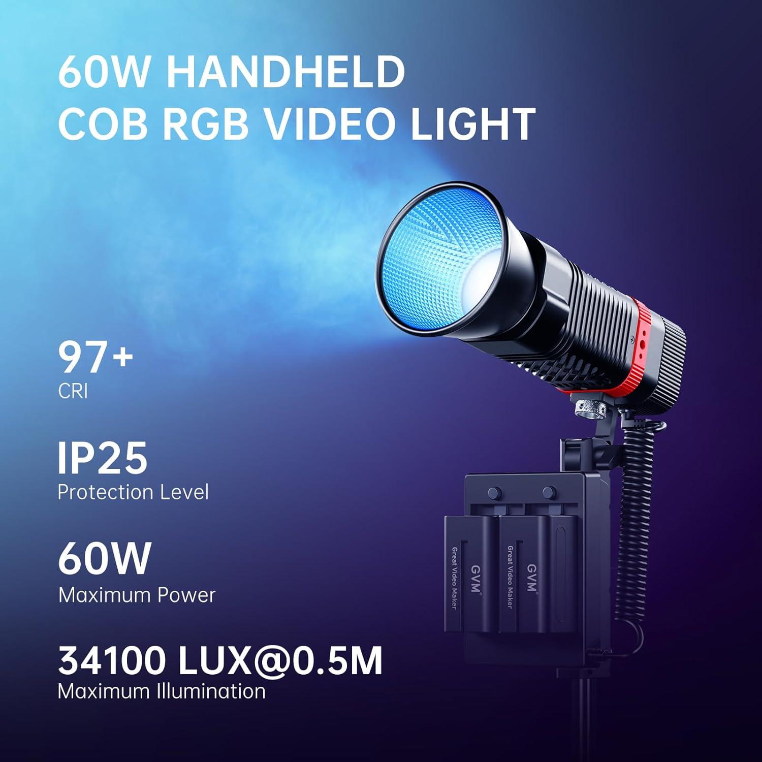 Kit de Luz de Video RGB GVM PL60C - 3 Luces LED Portátiles