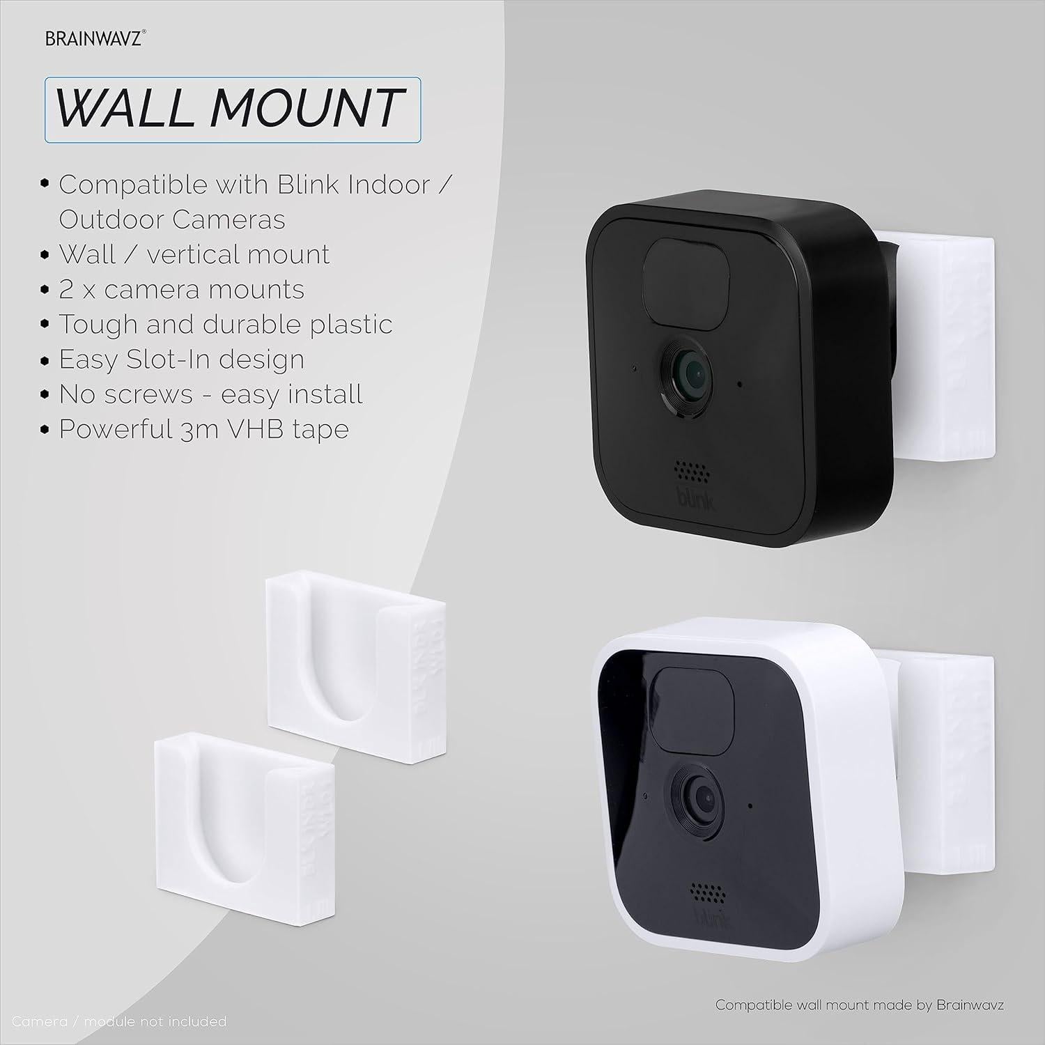 Soporte Adhesivo BRAINWAVZ para Cámara Blink 2 Paquetes