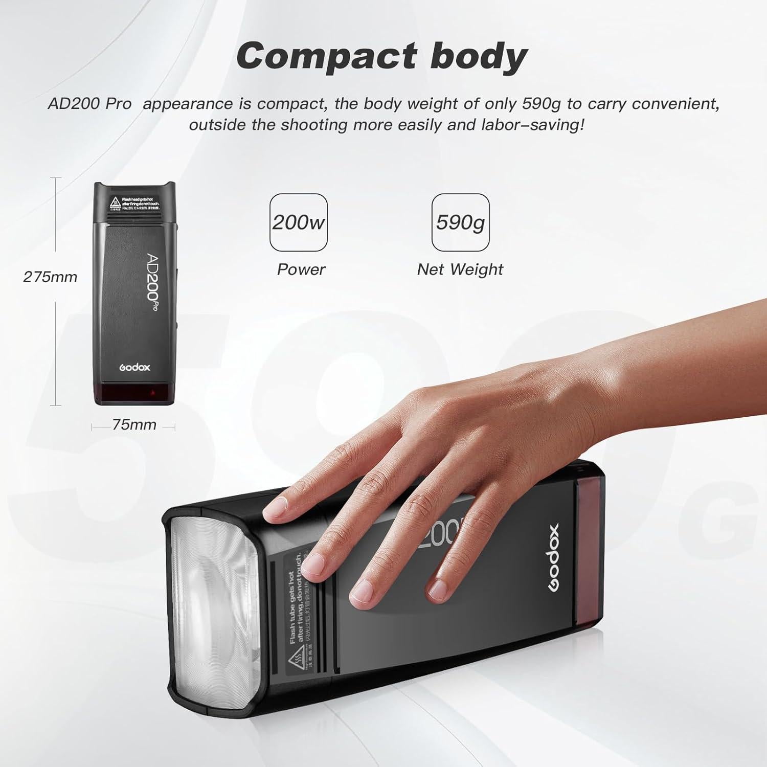 Flash Godox AD200Pro 200Ws TTL Inalámbrico con Kit BD-07