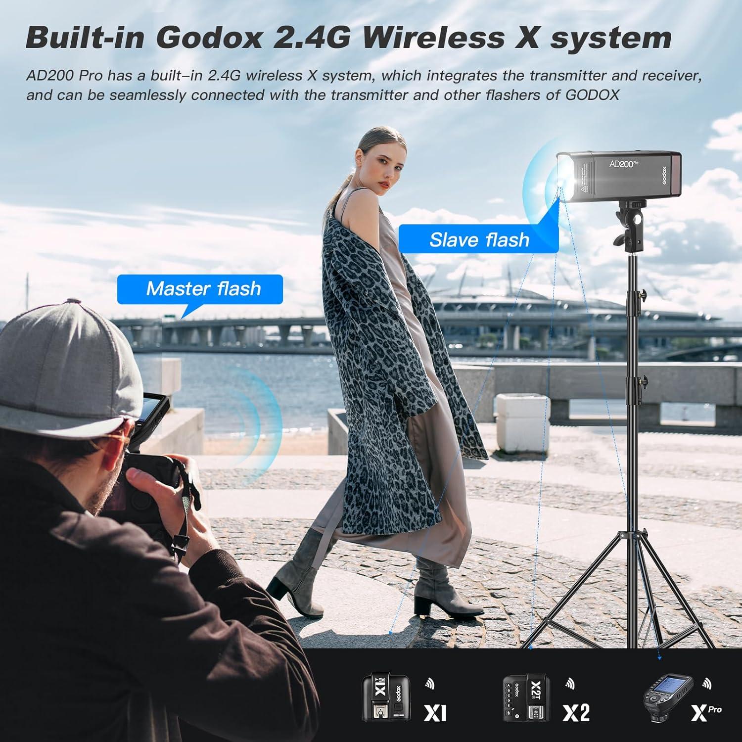 Flash Godox AD200Pro 200Ws TTL Inalámbrico con Kit BD-07
