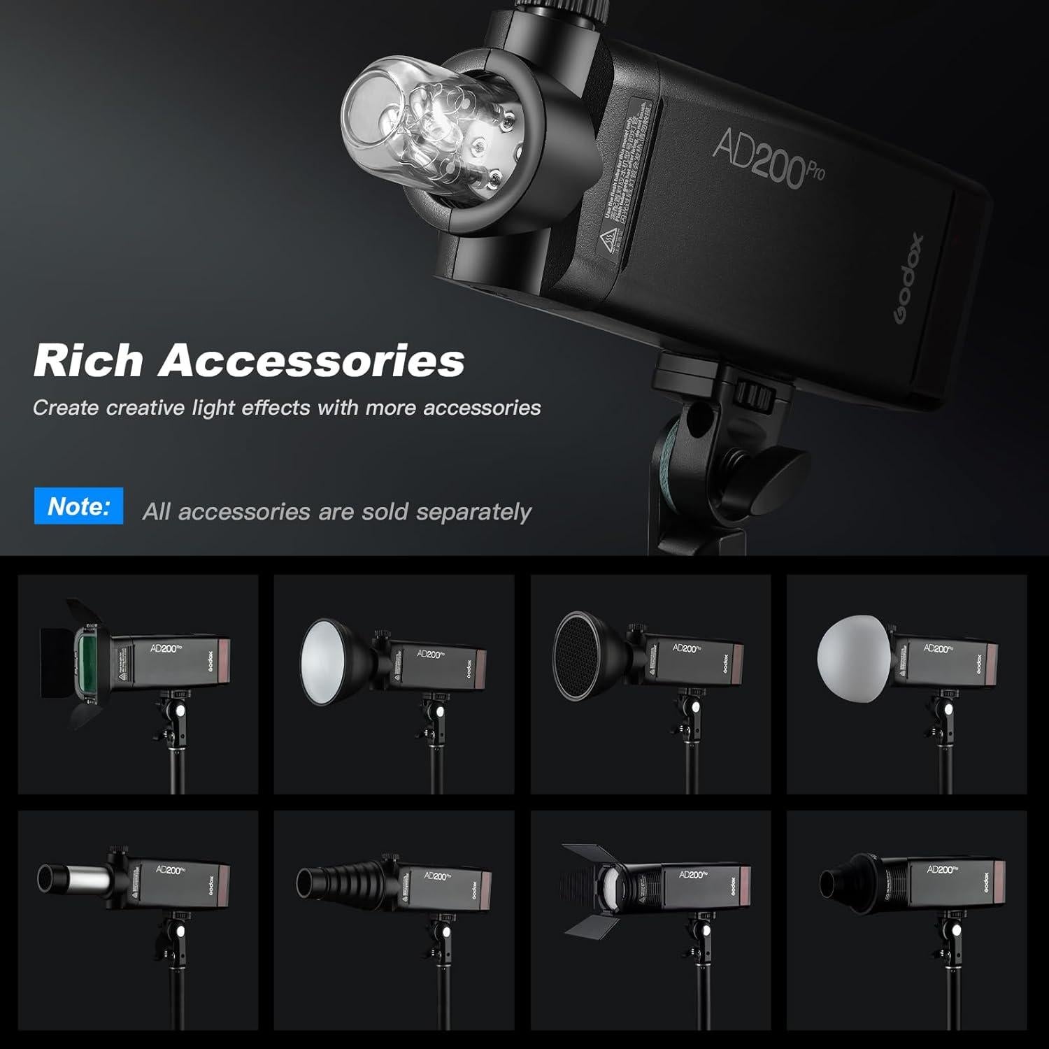 Flash Godox AD200Pro 200Ws TTL Inalámbrico con Kit BD-07