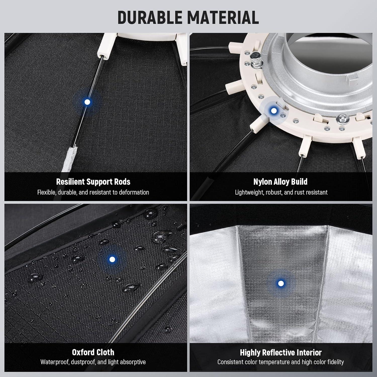 Softbox Parabólico NEEWER 65 cm con Montura Bowens y Difusores