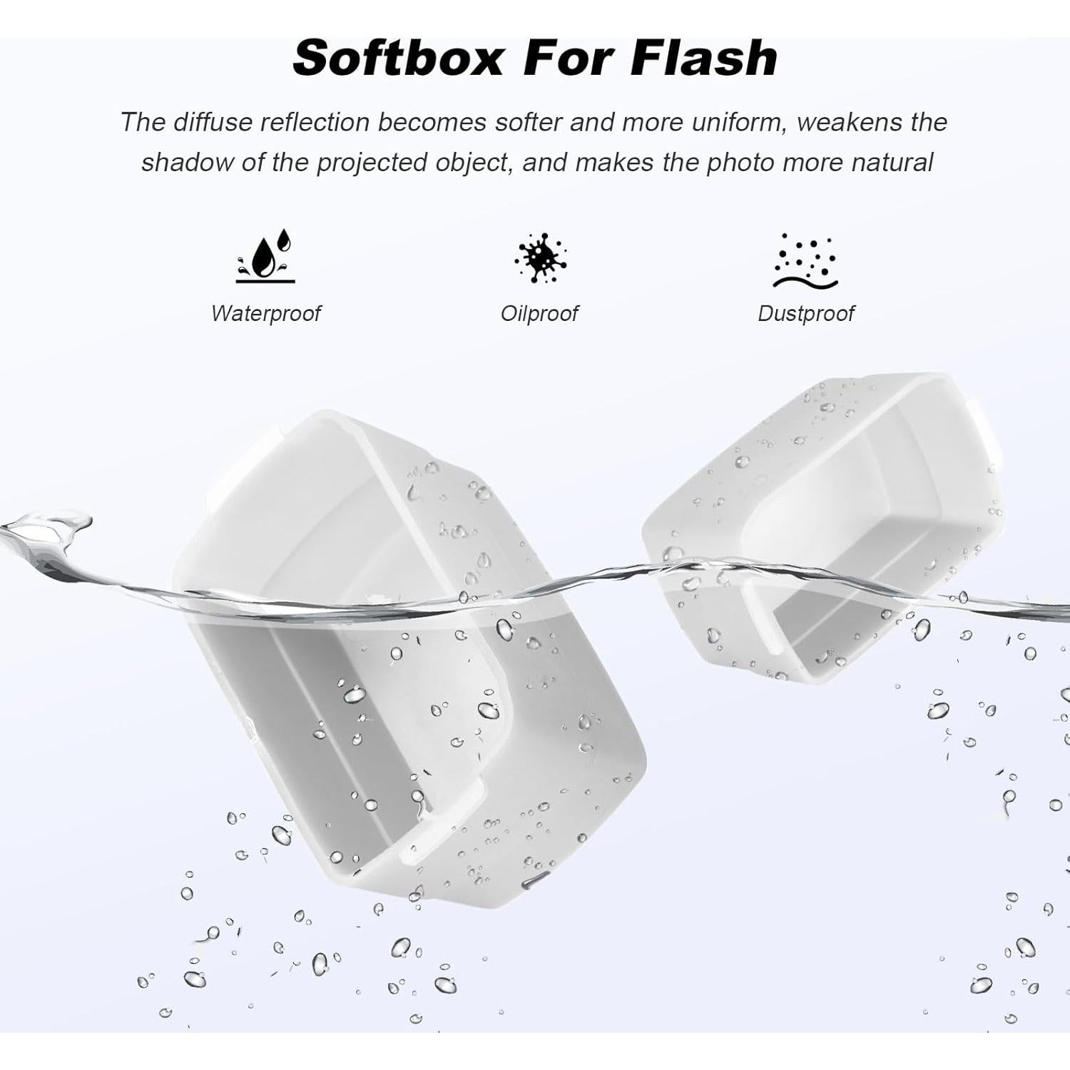 Soonpho 3Pcs Flash Diffuser, White Bounce Light Diffuser Kit Compatible for Godox, Canon, Nikon, Sony, Olympus, Fuji Hot-Shoe Mount Camera Speedlight