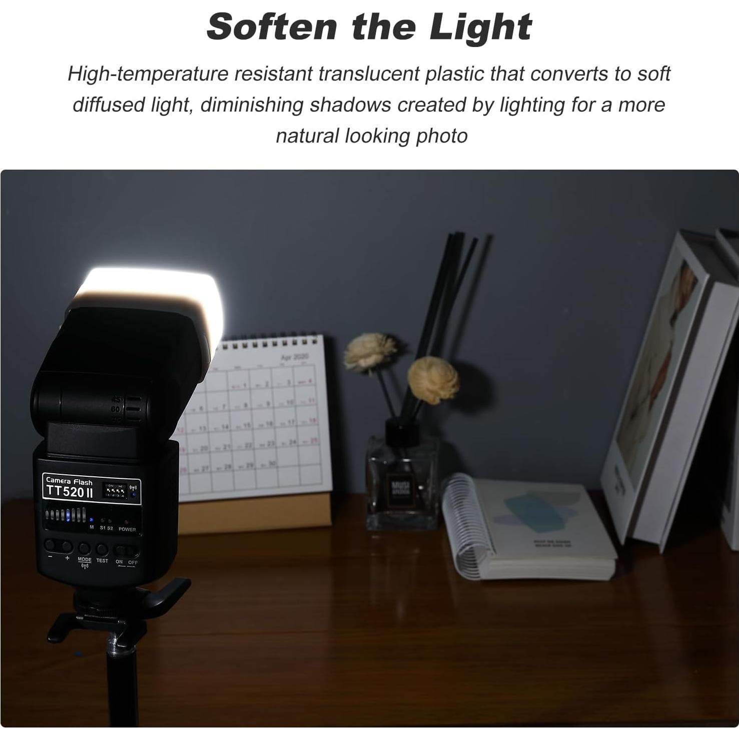 Soonpho 3Pcs Flash Diffuser, White Bounce Light Diffuser Kit Compatible for Godox, Canon, Nikon, Sony, Olympus, Fuji Hot-Shoe Mount Camera Speedlight