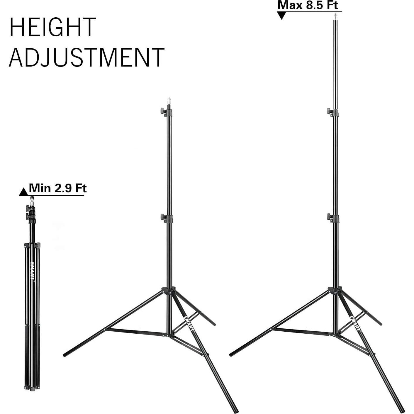 Soporte de Luz Ajustable Emart 260cm con Abrazadera Metal