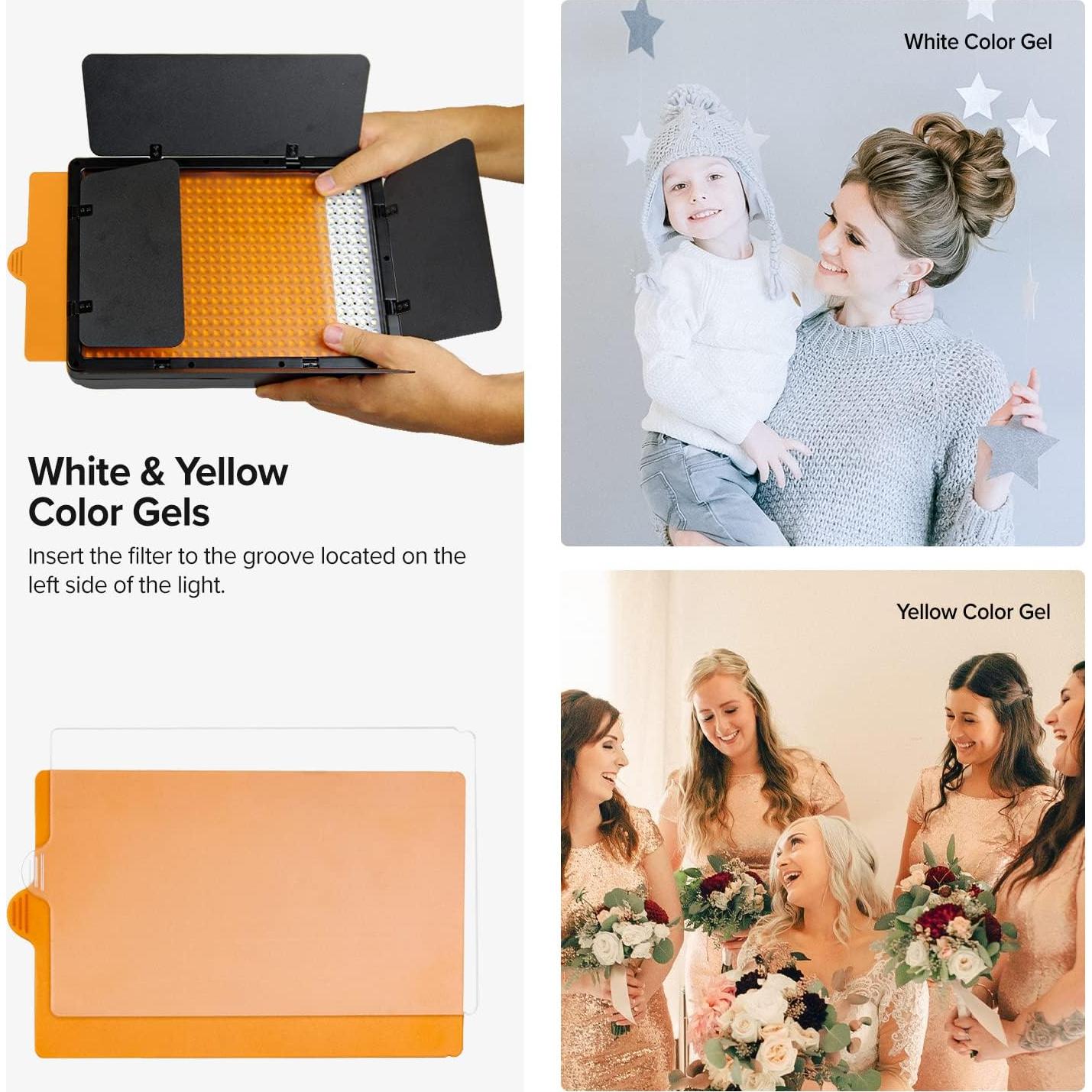 Luz Dimmable Bi-Color LED LimoStudio 504 con Soporte 198 cm