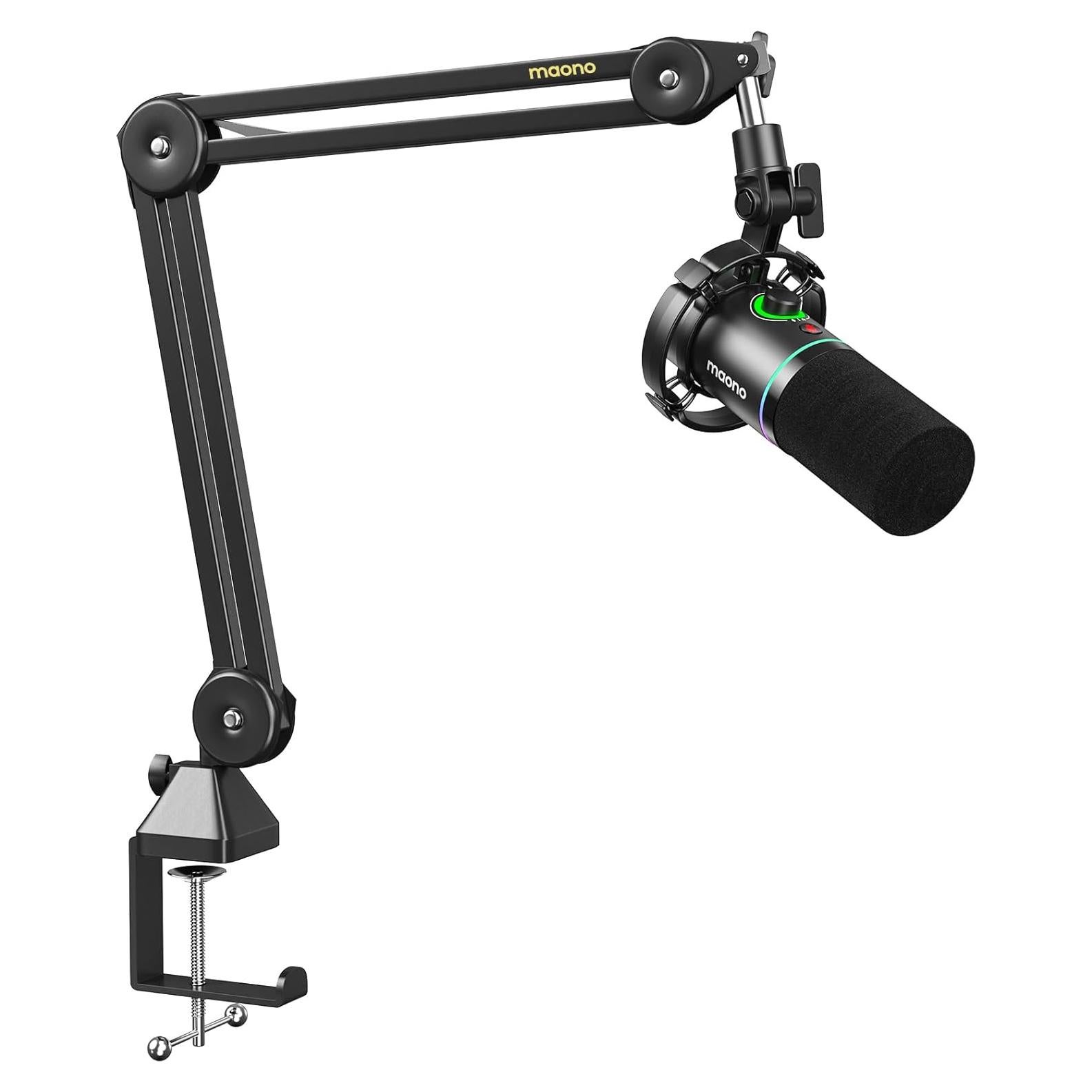 Micrófono Dinámico MAONO PD200X USB/XLR con RGB y Brazo