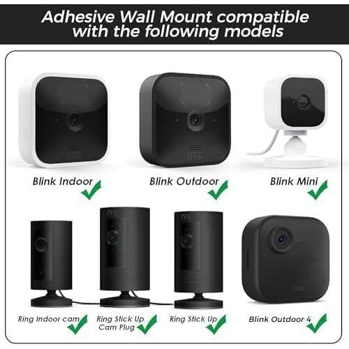 Soporte Adhesivo para Cámara Blink - Montaje 360° Negro - 3 Pzas