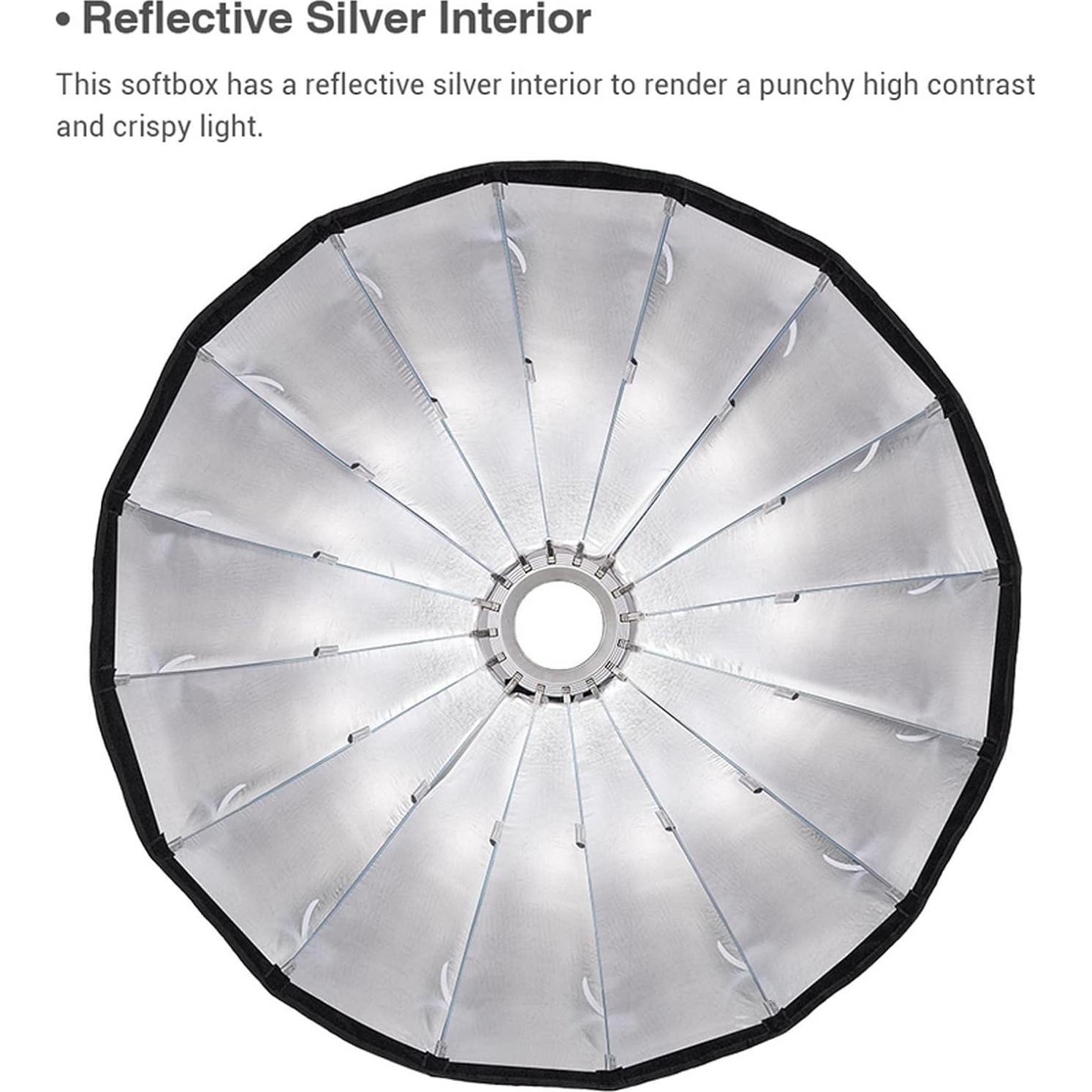 Softbox Parabólico Godox QR-P90 90cm con Difusor y Rejilla