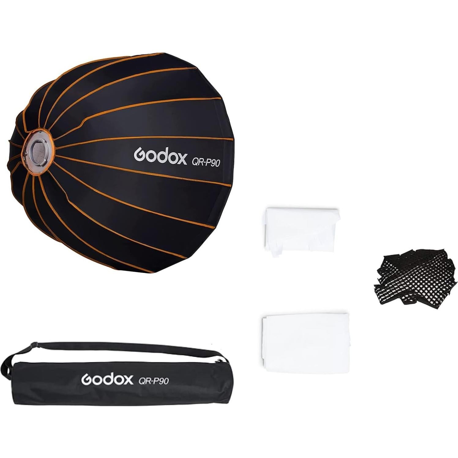 Softbox Parabólico Godox QR-P90 90cm con Difusor y Rejilla