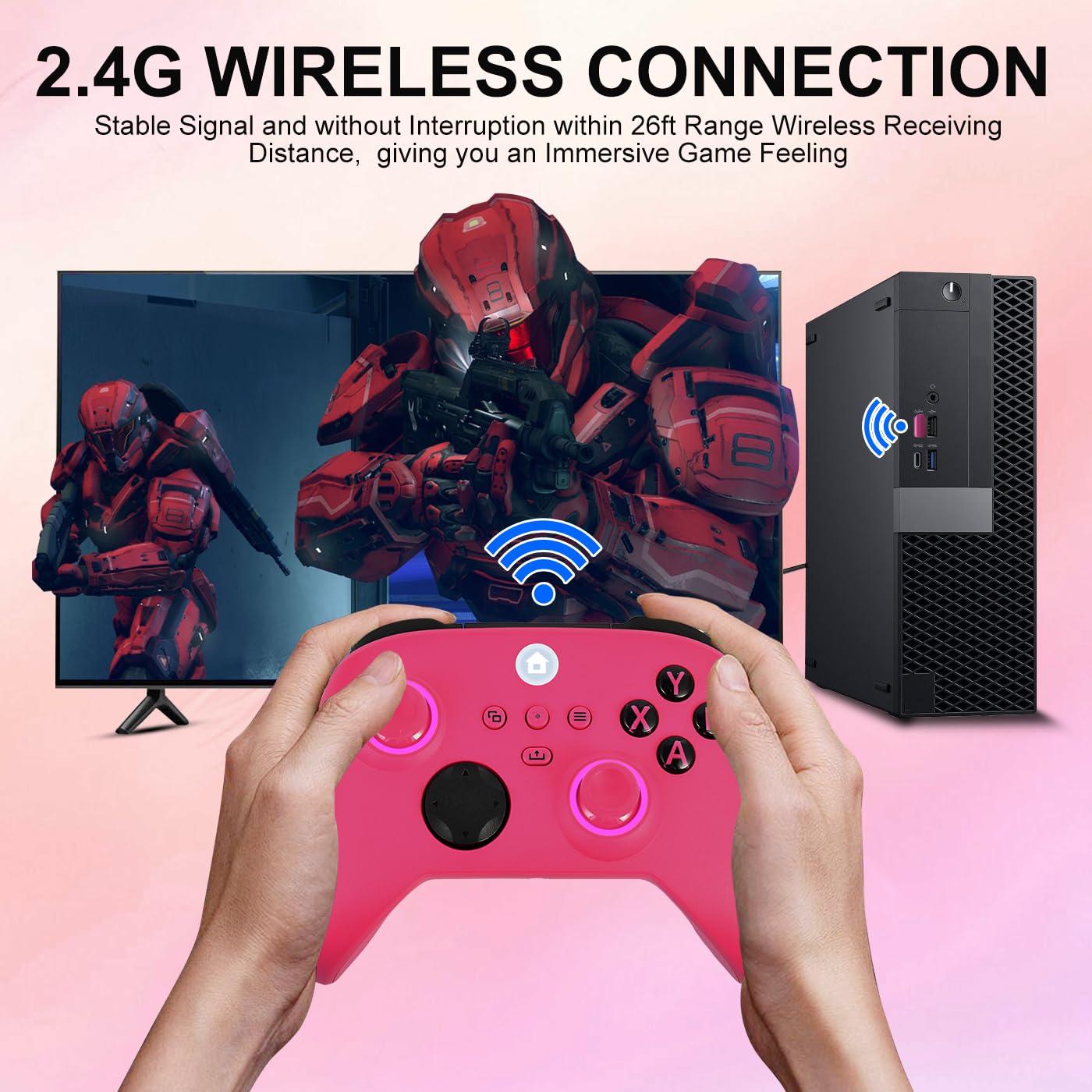 Controlador Inalámbrico Xbox One TBZAN Rosa LED RGB