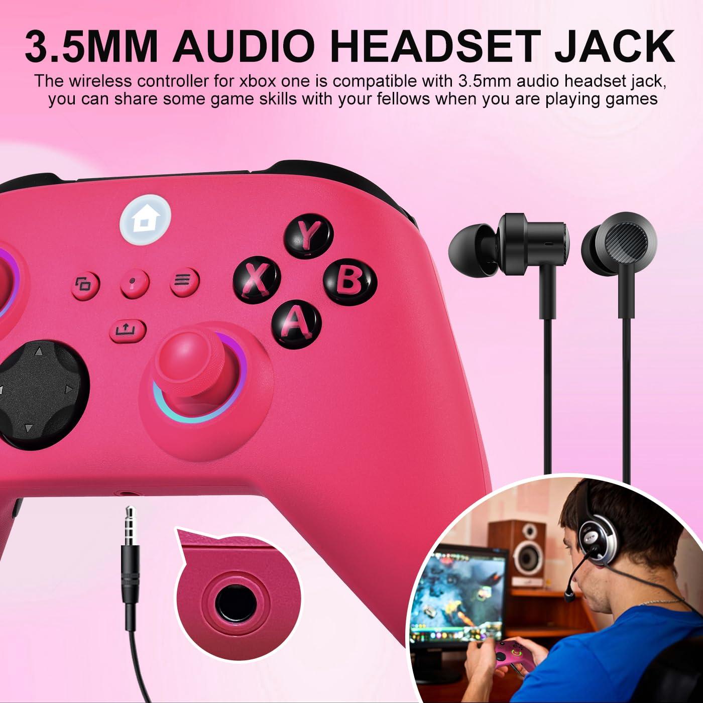 Controlador Inalámbrico Xbox One TBZAN Rosa LED RGB