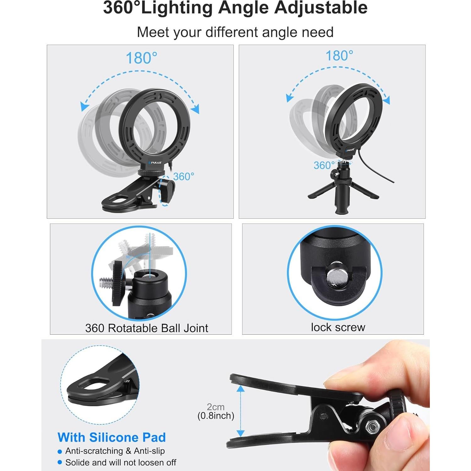 Kit de Iluminación LED PULUZ 4.7" para Videoconferencias