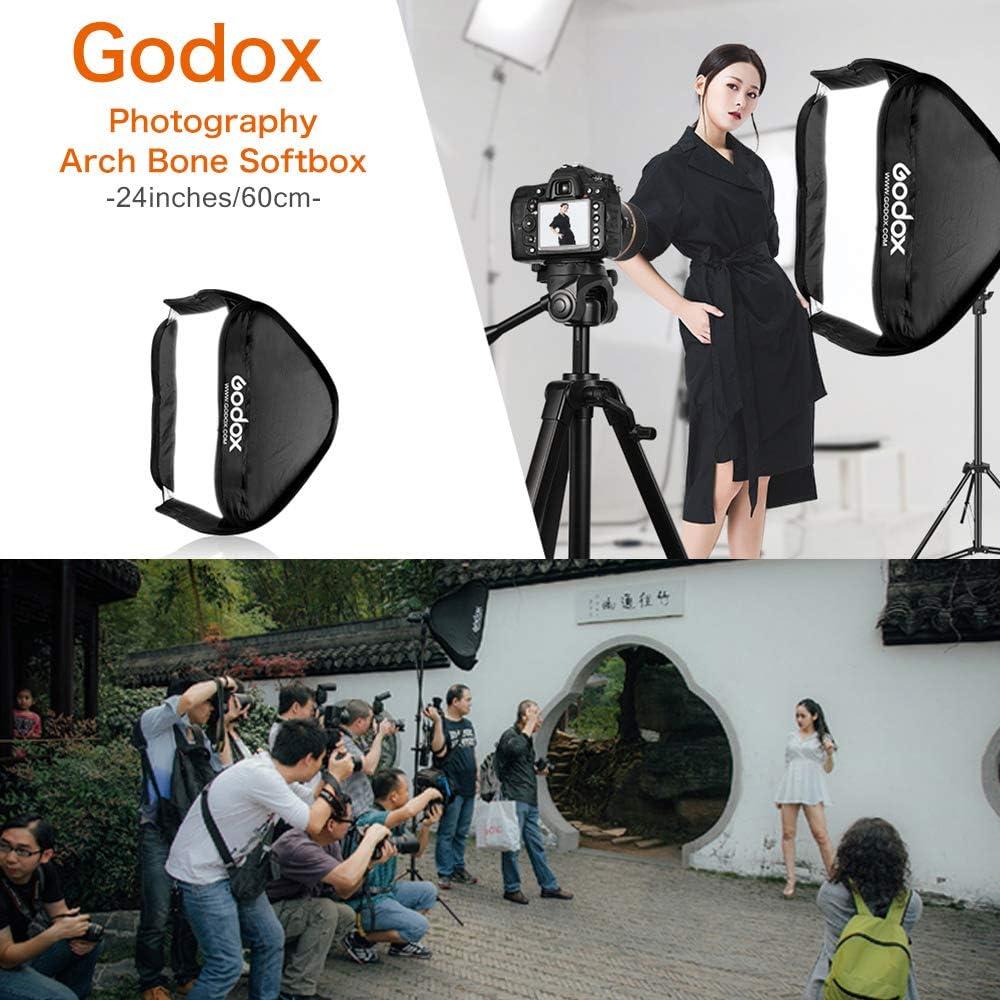 GODOX Foldable Softbox 60x60cm 24x24in with S2 Type Flash Bracket Bowens Mount Holder for Studio Flash Speedlight Photography (60x60cm softbox) (SUSGUV6060)