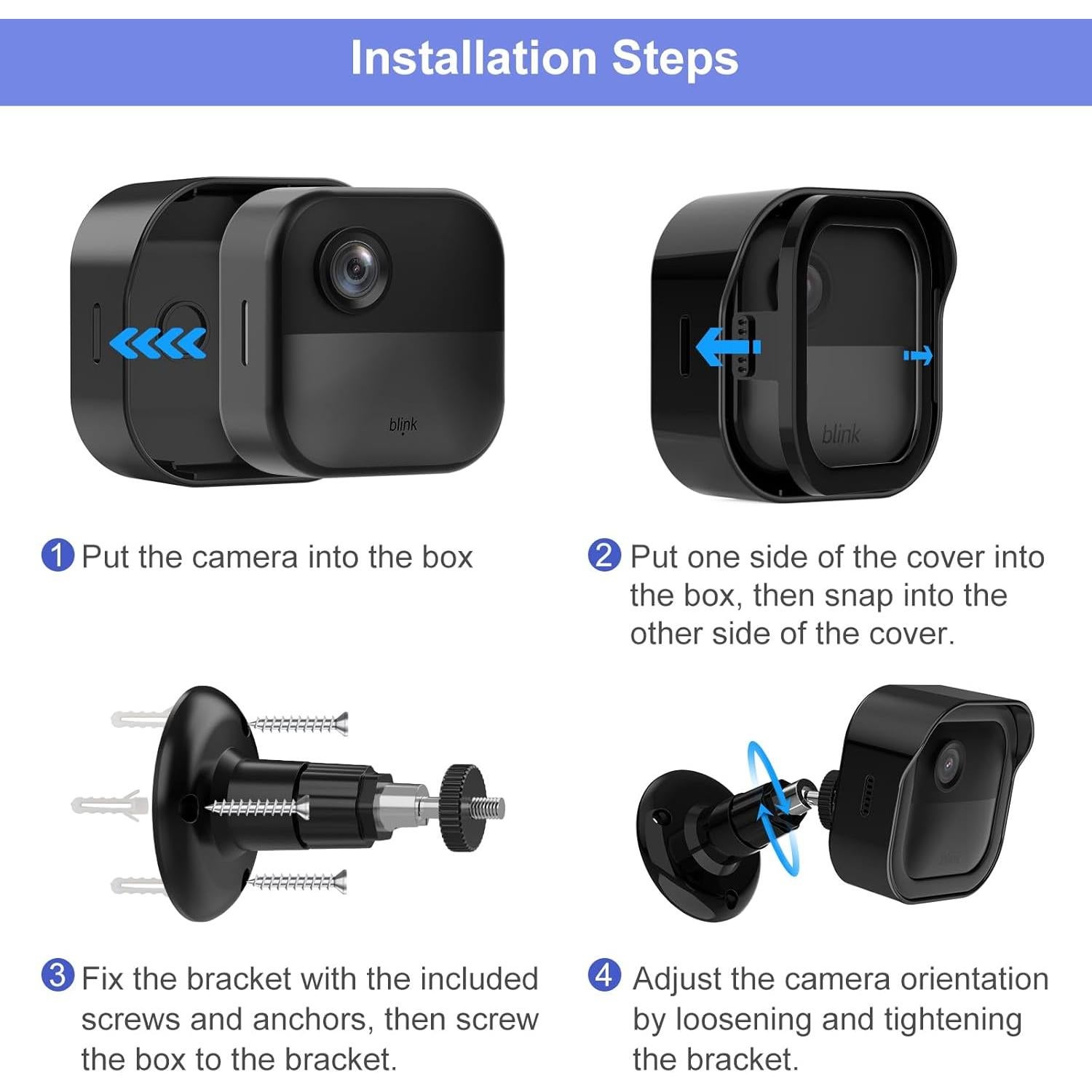 Soporte de Pared para Blink Outdoor 4 y 3 - 3 Paquete Negro