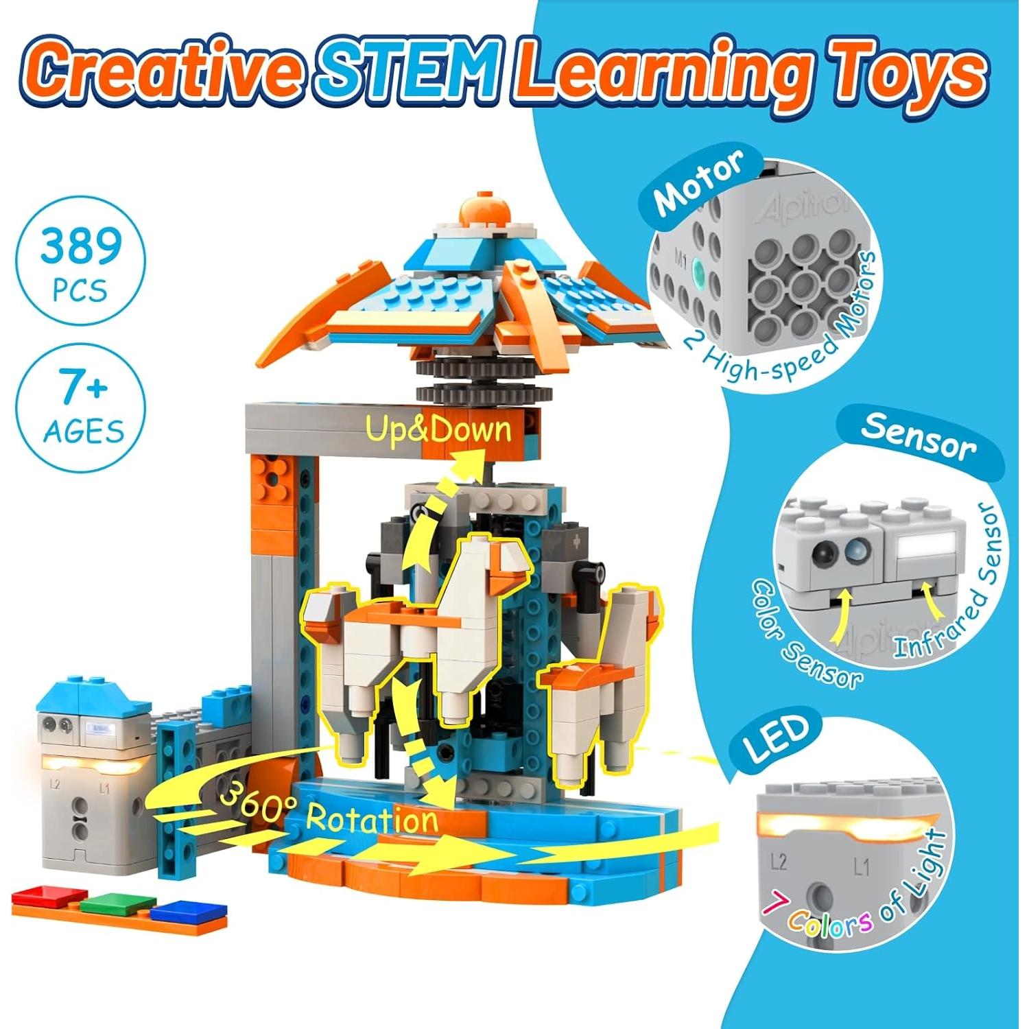 Robot S Robot Building Kit, 10 in 1 Programmable APP RC Robot/Car Robotics Coding Kit, STEM Projects Educational Birthday Gifts for Boys Girls Kids Aged 7-12 (389 Pcs)