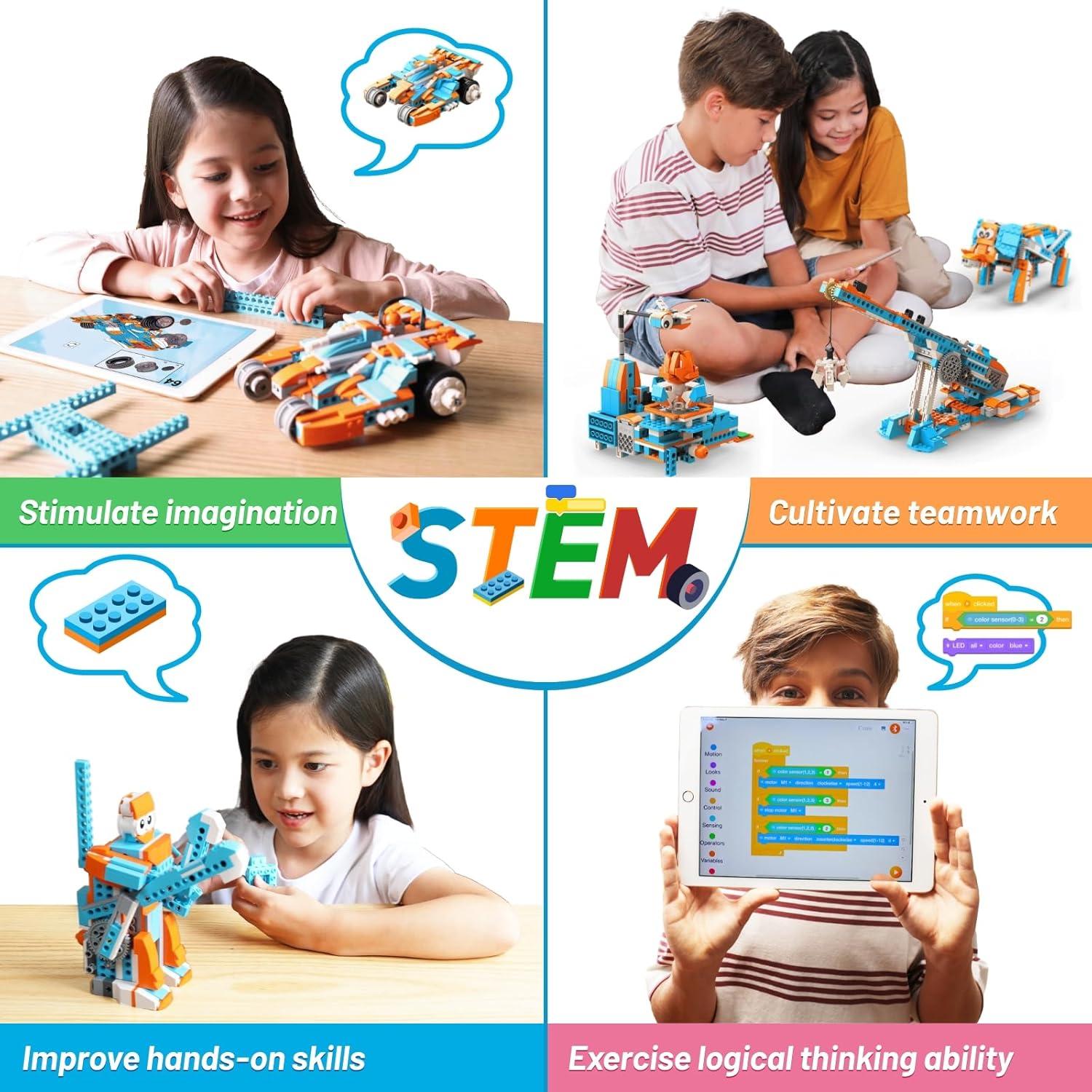 Robot S Robot Building Kit, 10 in 1 Programmable APP RC Robot/Car Robotics Coding Kit, STEM Projects Educational Birthday Gifts for Boys Girls Kids Aged 7-12 (389 Pcs)