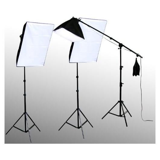 ePhoto Video Continuous Softbox Hair Light Photograpy Studio Portrait 2800 watt Boom Lighting Kit with Carrying Case by ePhotoINC VL9026s4