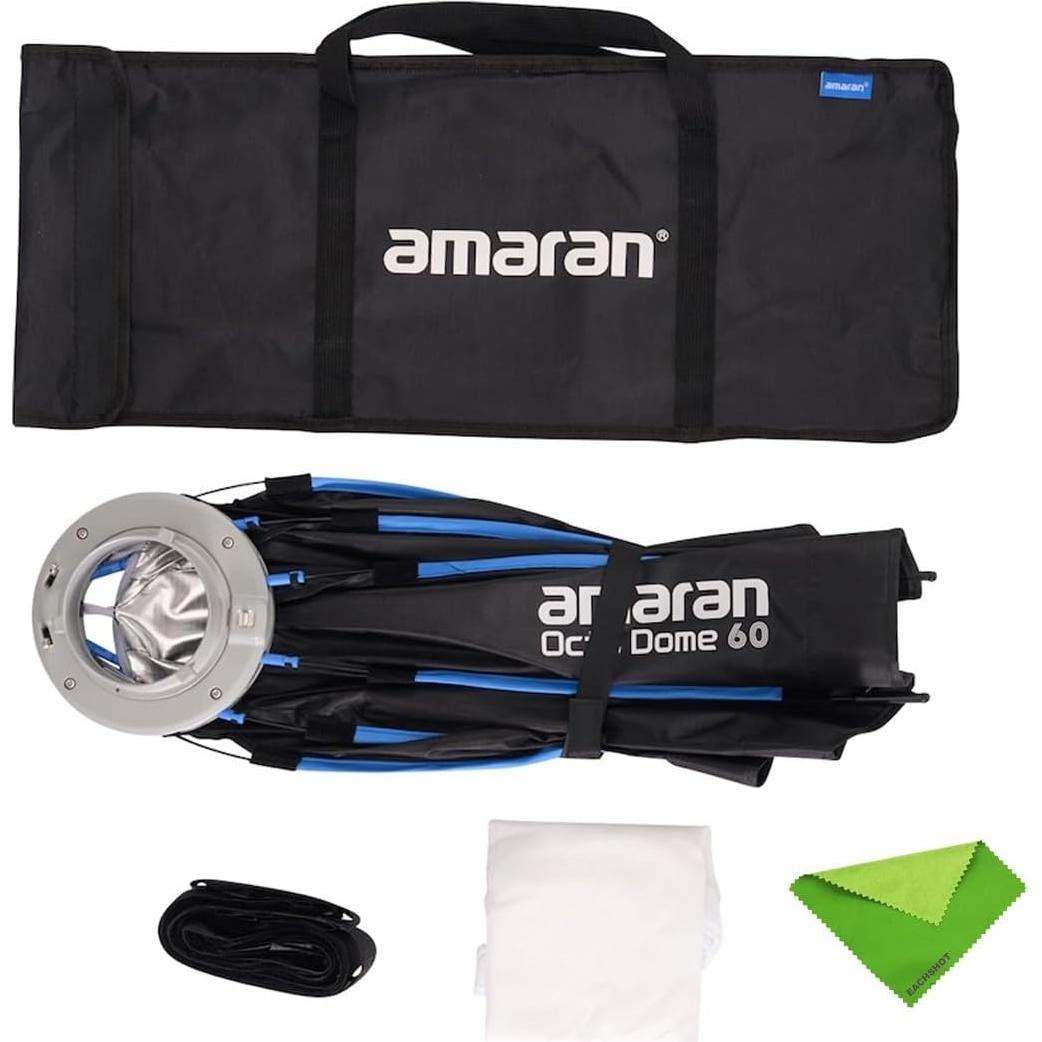 Amaran Octa Dome 60 24''/60cm Octagonal Softbox with Honeycomb Carrying Bag Folding & Quick Installation Compatible with Amaran 300C/150C/200X/100X/100D/60x S/60d S,by Aputure