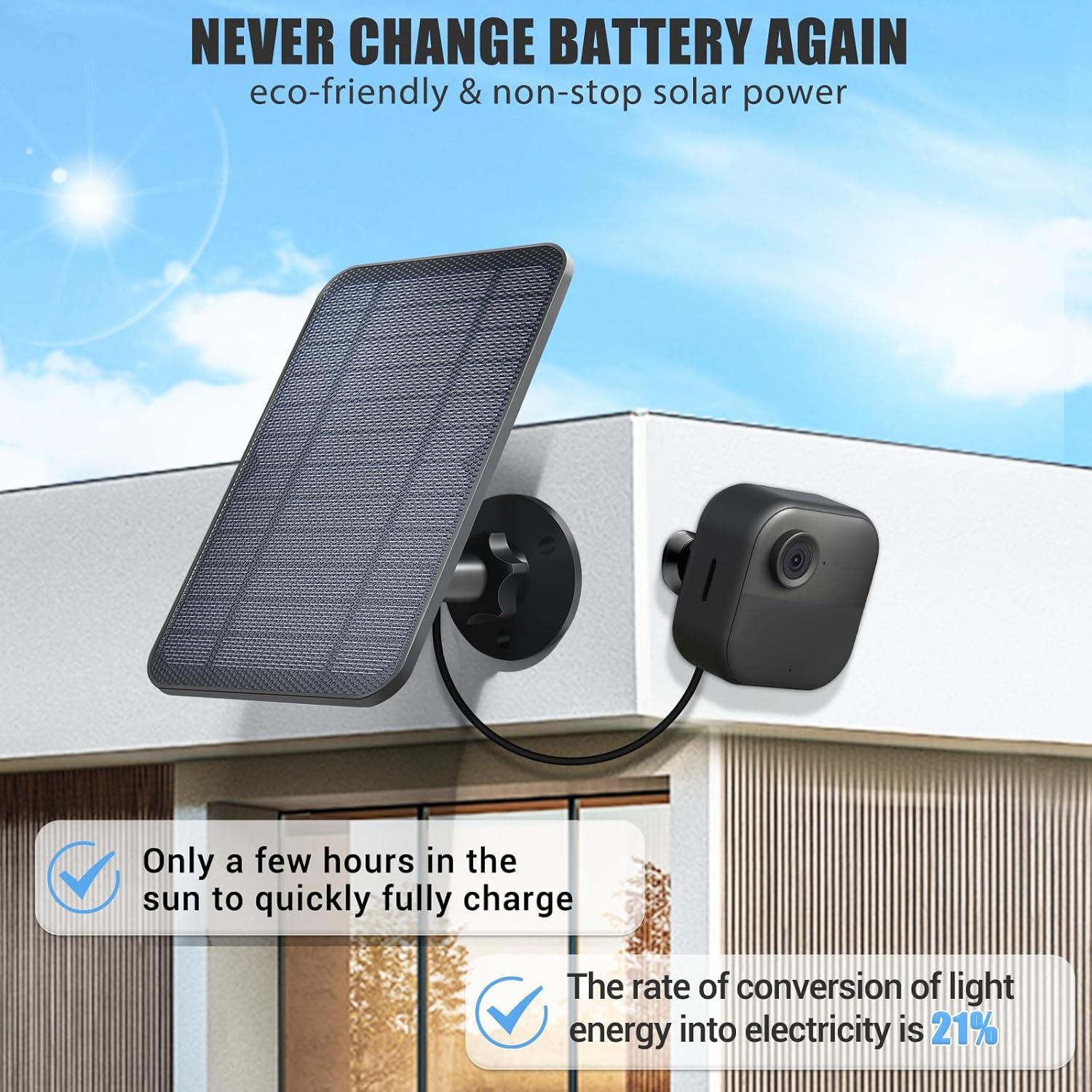 Panel Solar BGJOY para Cámara Blink Exterior 4 - 2 Paquete