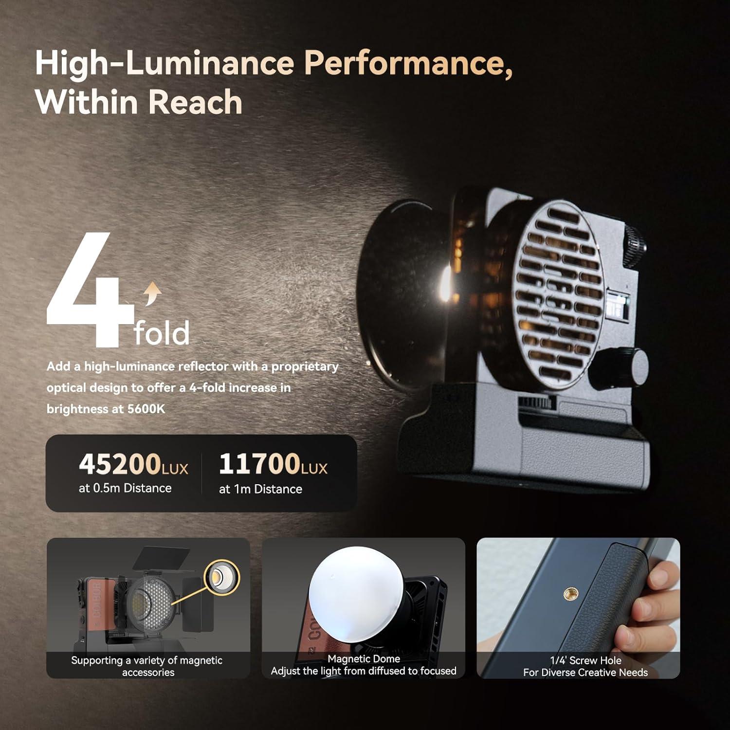 Kit de Luz LED Bi-Color Colbor W100R RGB 100W con Batería