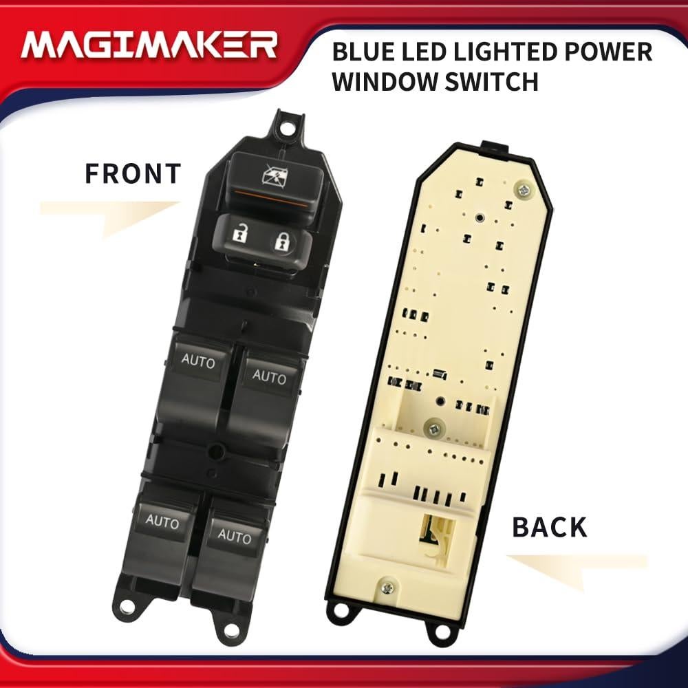Interruptor de Ventana Eléctrica Izquierdo Magimaker Toyota Tundra 2007-2021 con Luz LED Azul