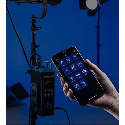 300W Daylight 300D LED Video Light with Bowens Mount 5600K High Power Continuous Battery Powered Portable Studio Lighting Kit/V-Mount Plate, 11 Pre-Programmed Lighting Effects