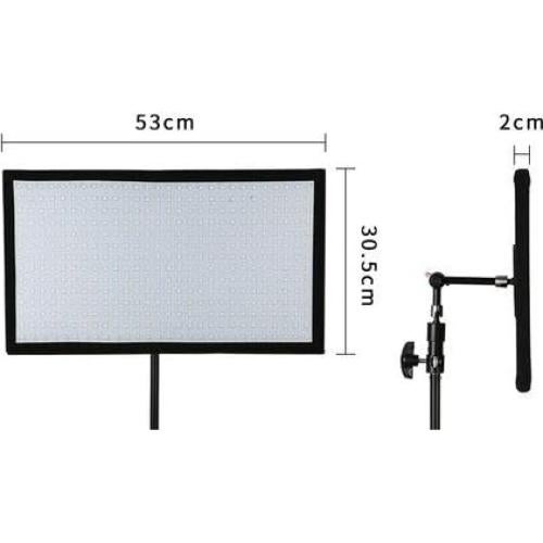70W RGBW+T 1x2 LED 2800K-10000K Video Light Panel with V-Mount Battery Plate, 0-360°Color Selection Ultra Thin and Soft Portable Studio Lighting Kit