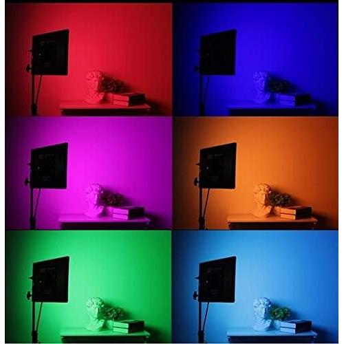 70W RGBW+T 1x2 LED 2800K-10000K Video Light Panel with V-Mount Battery Plate, 0-360°Color Selection Ultra Thin and Soft Portable Studio Lighting Kit