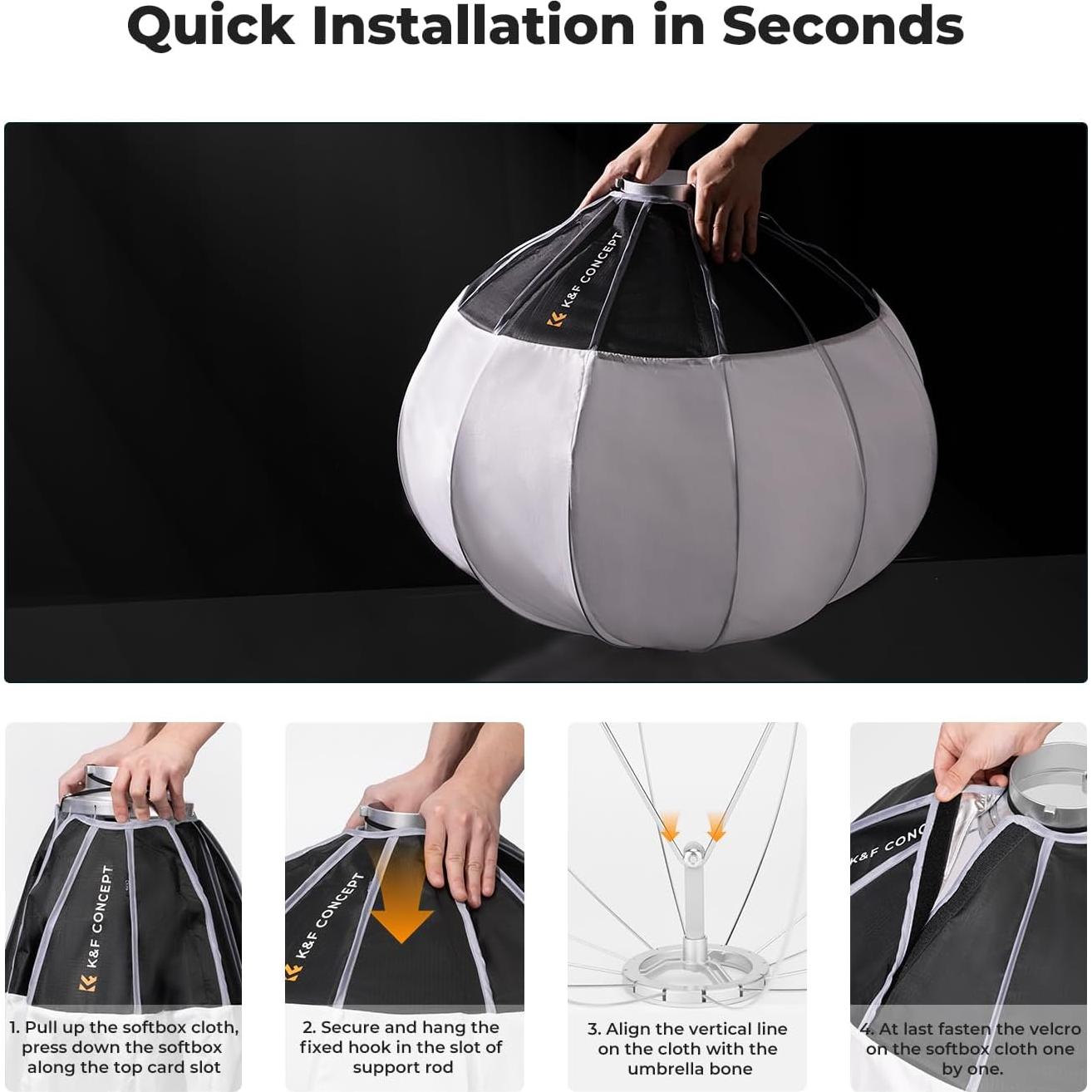 Softbox Linterna K&F Concept 65cm para Montura Bowens