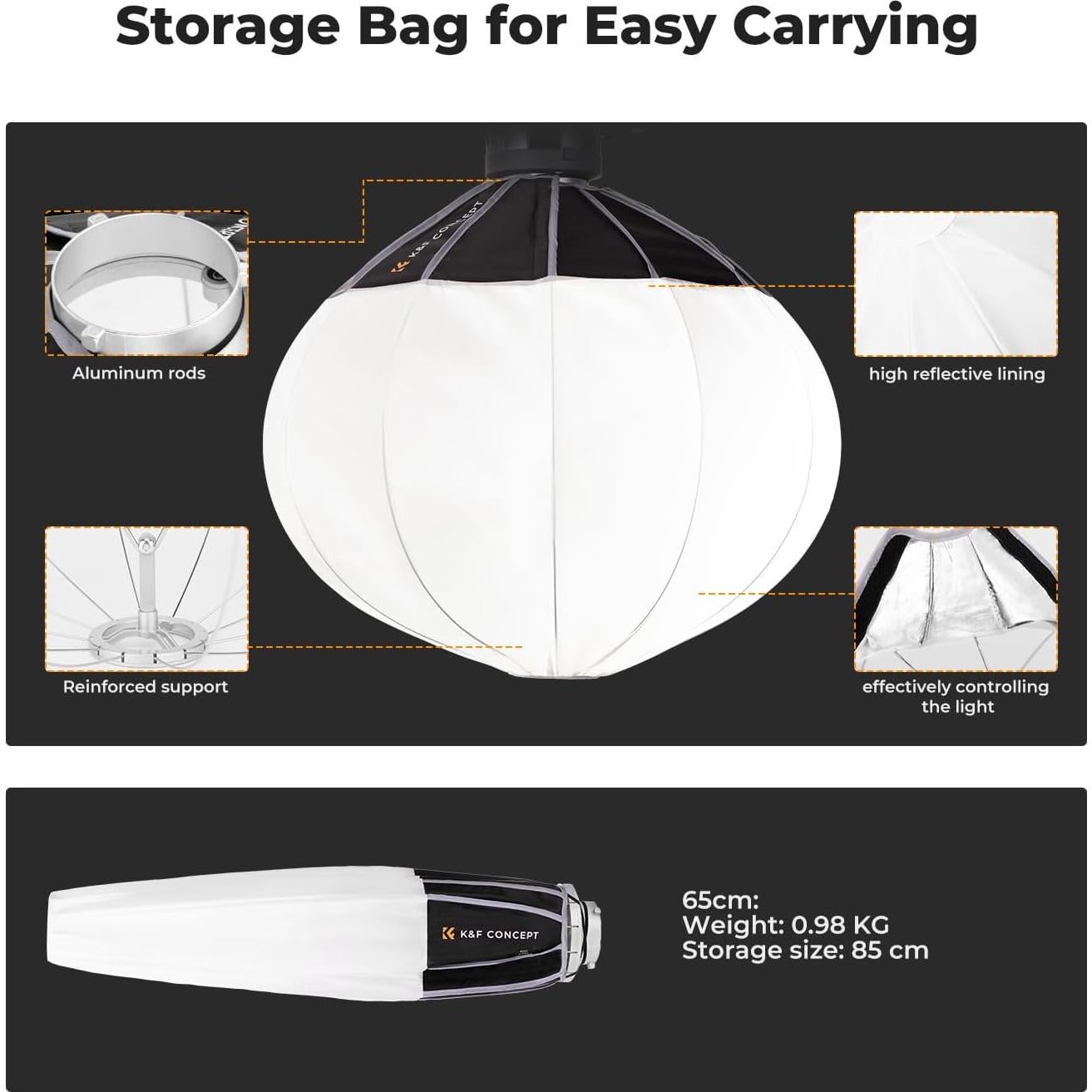 Softbox Linterna K&F Concept 65cm para Montura Bowens
