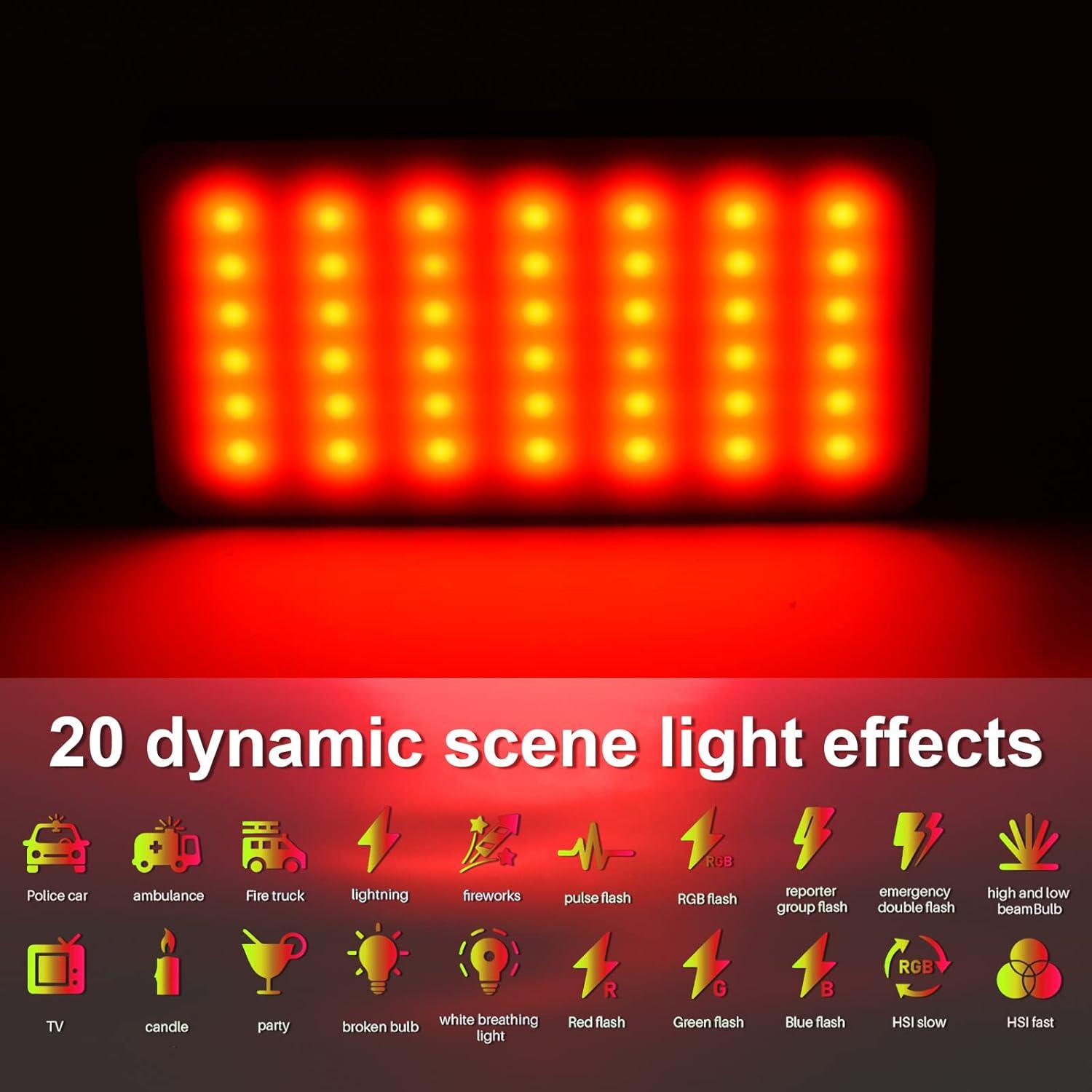 Kit de Luz de Video RGB Portátil HUNYA 2500K-9000K 20 Efectos