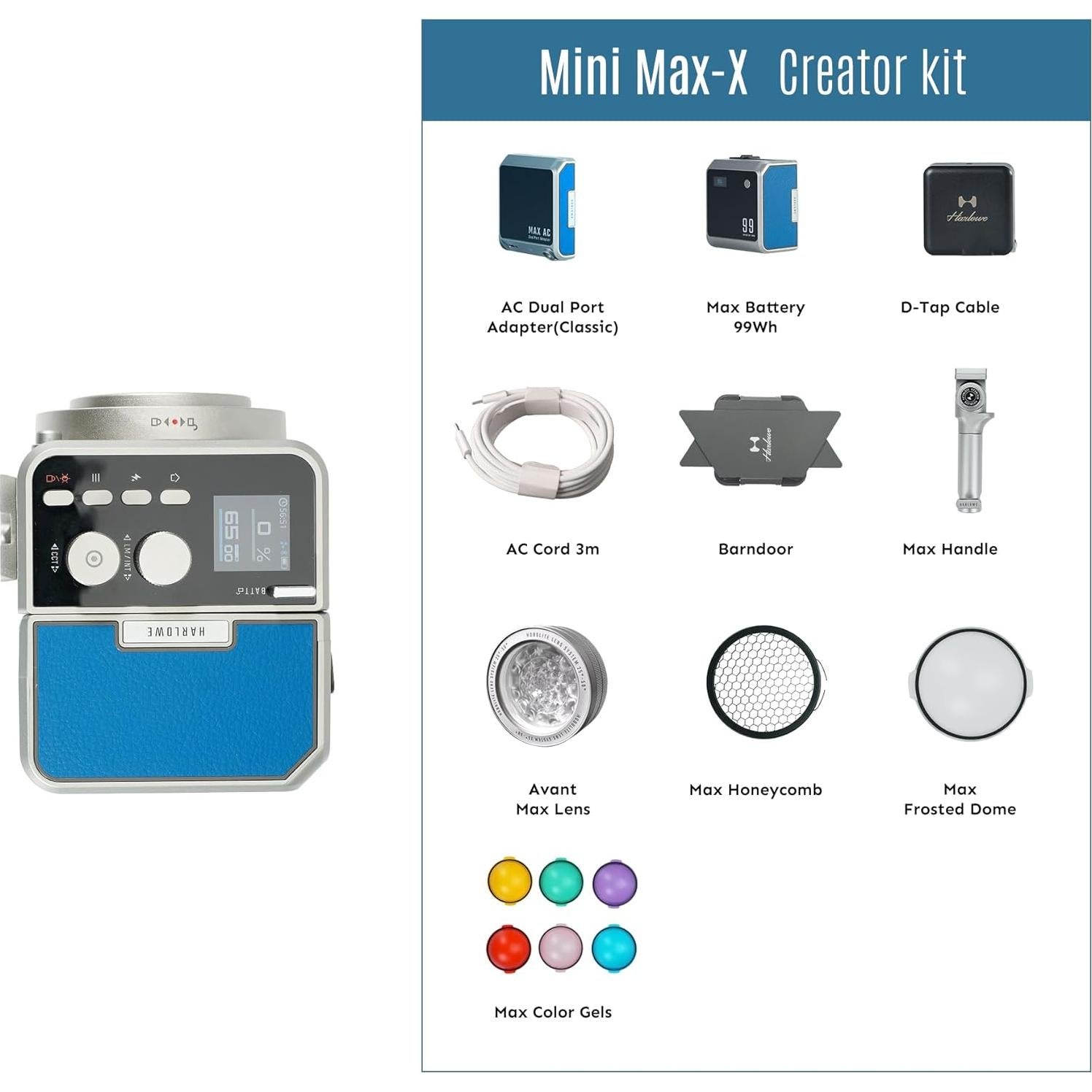 Kit de Iluminación Fotográfica Mini Max-X Harlowe 40W Bi-Color